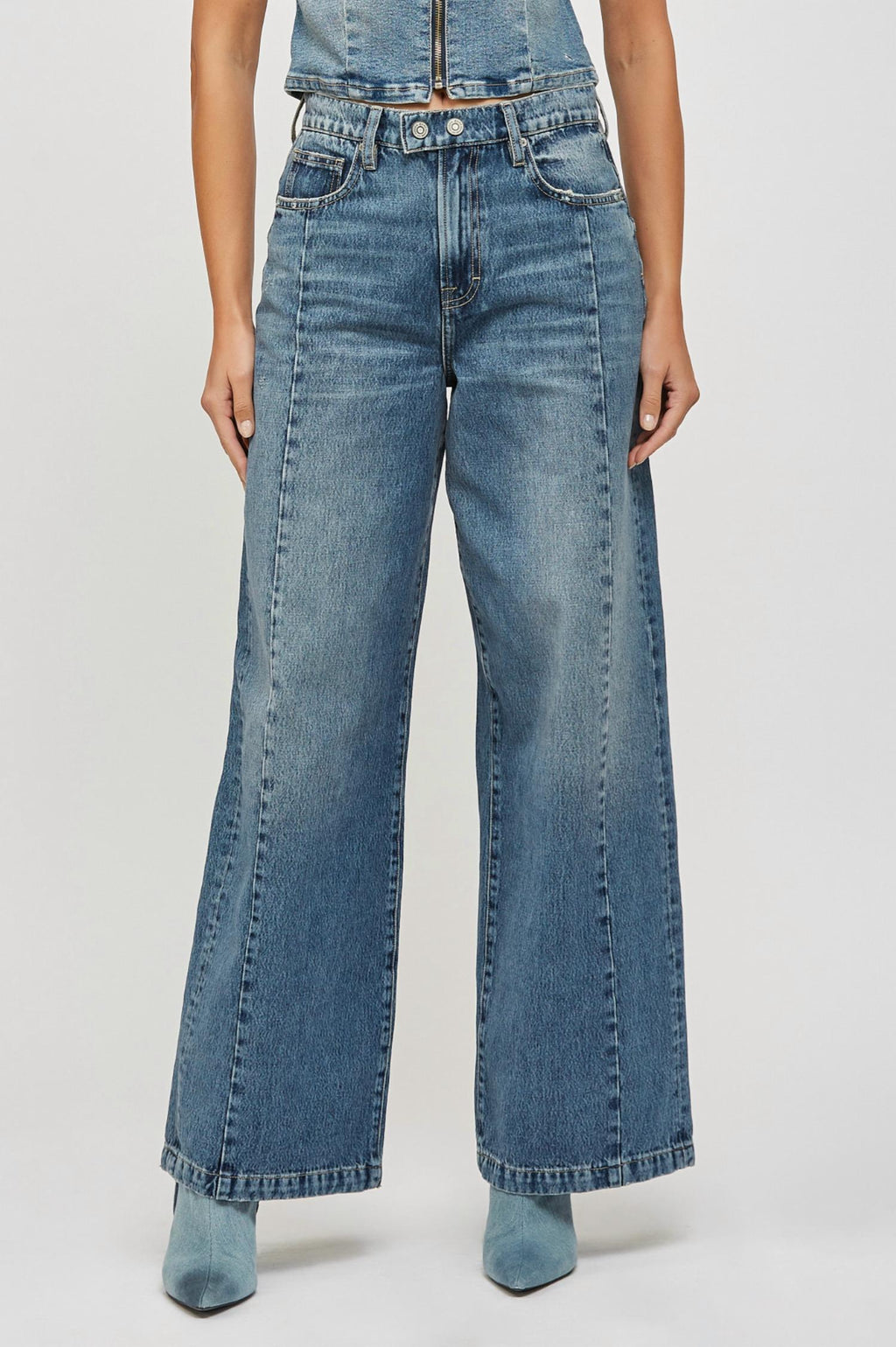 Hidden - Moto Wide Leg Jeans