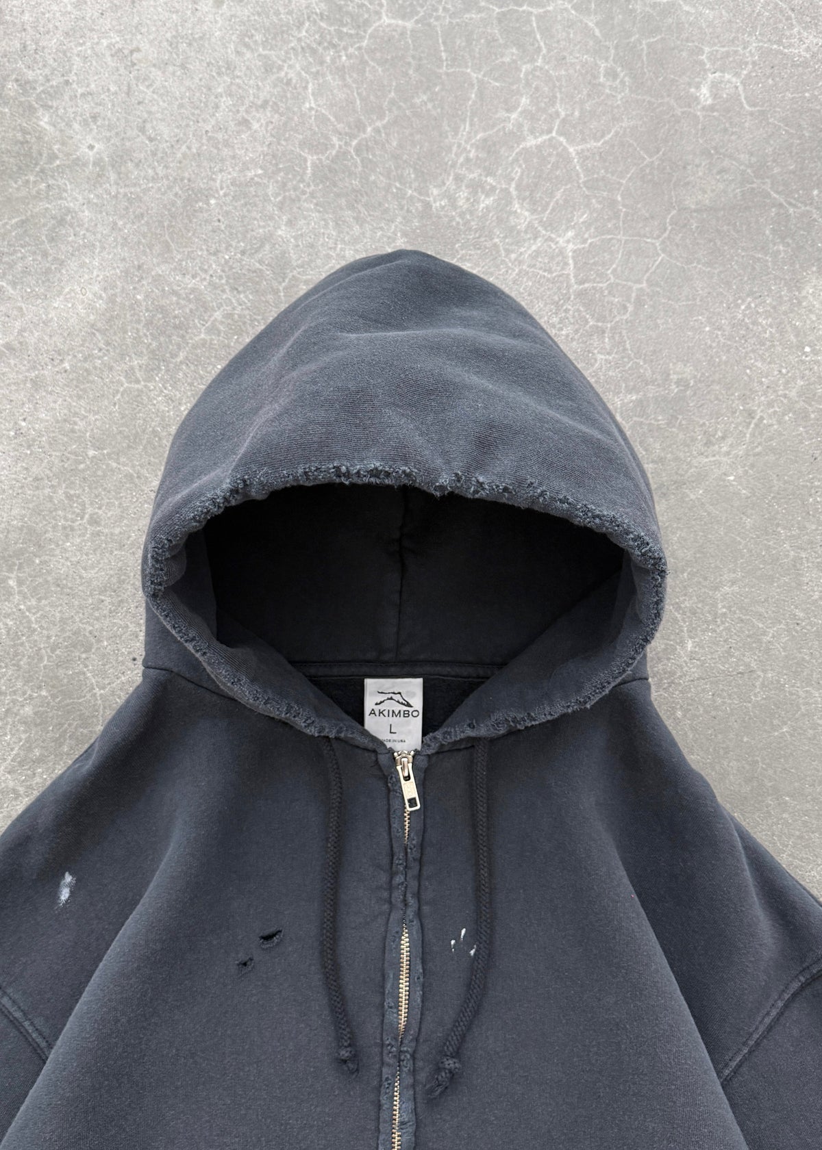 WATCH PEEKER ZIP-UP HOODIE - FADED BLACK