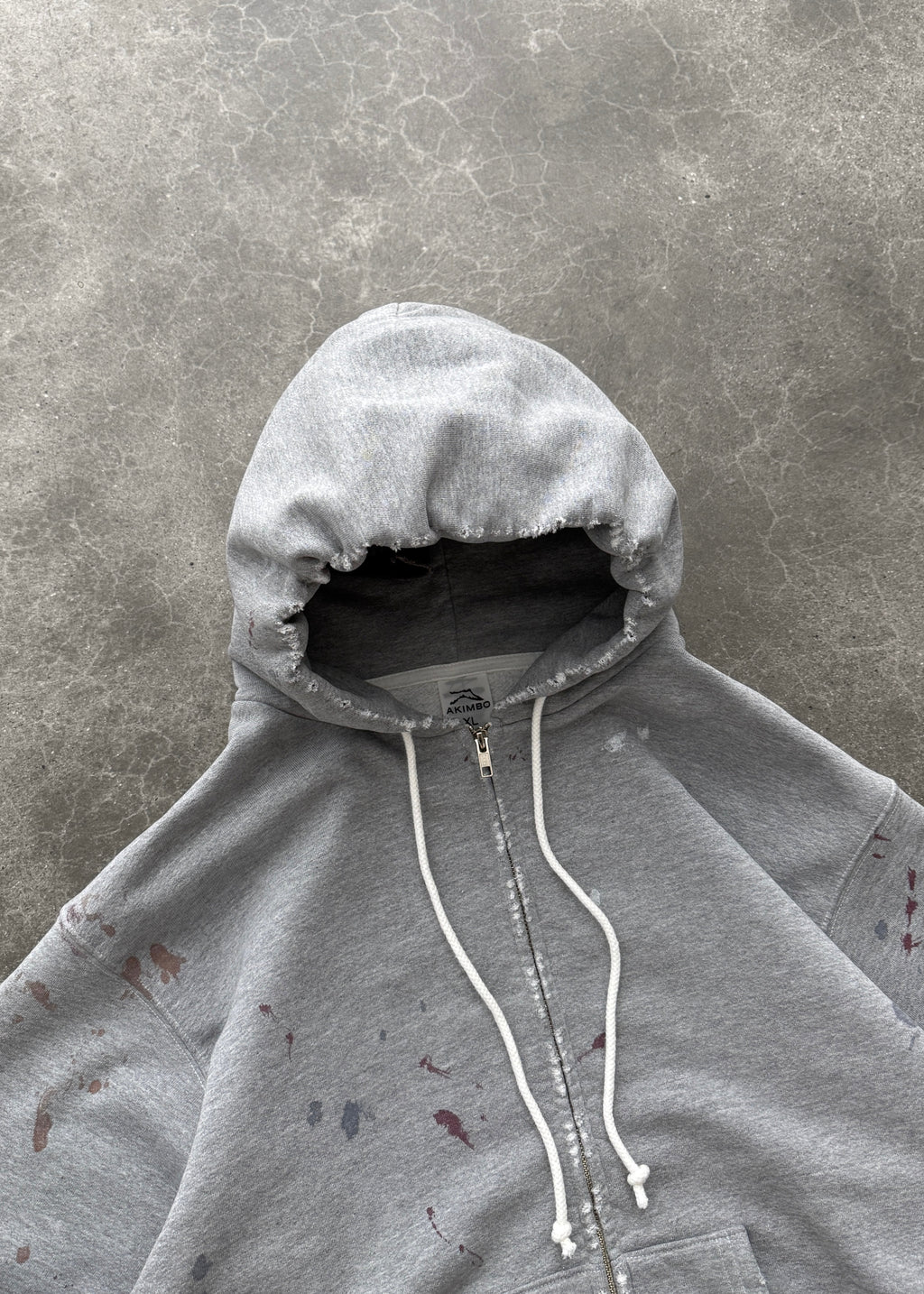 WATCH-PEEKER ZIP-UP HOODIE - HEATHER GREY