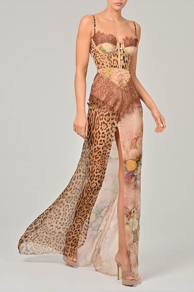 Whispers of the Wild ¨C Waist-Tied Maxi Dres