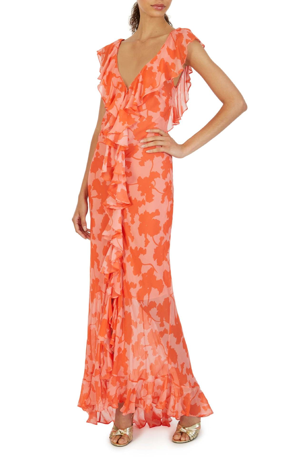 Sunlight Lotus£üChiffon Ruffle Maxi Dress