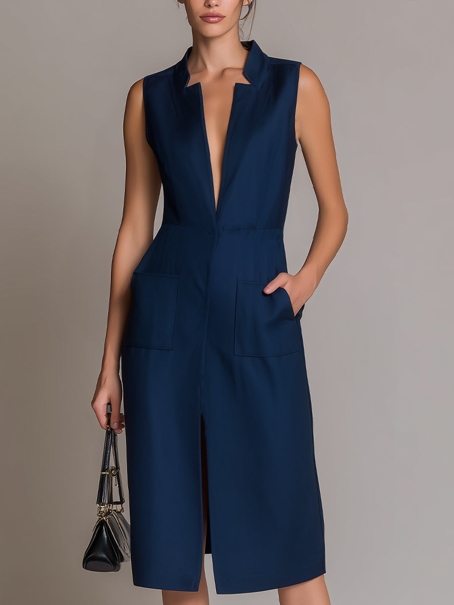 Sleeveless Tailored Midi Dress