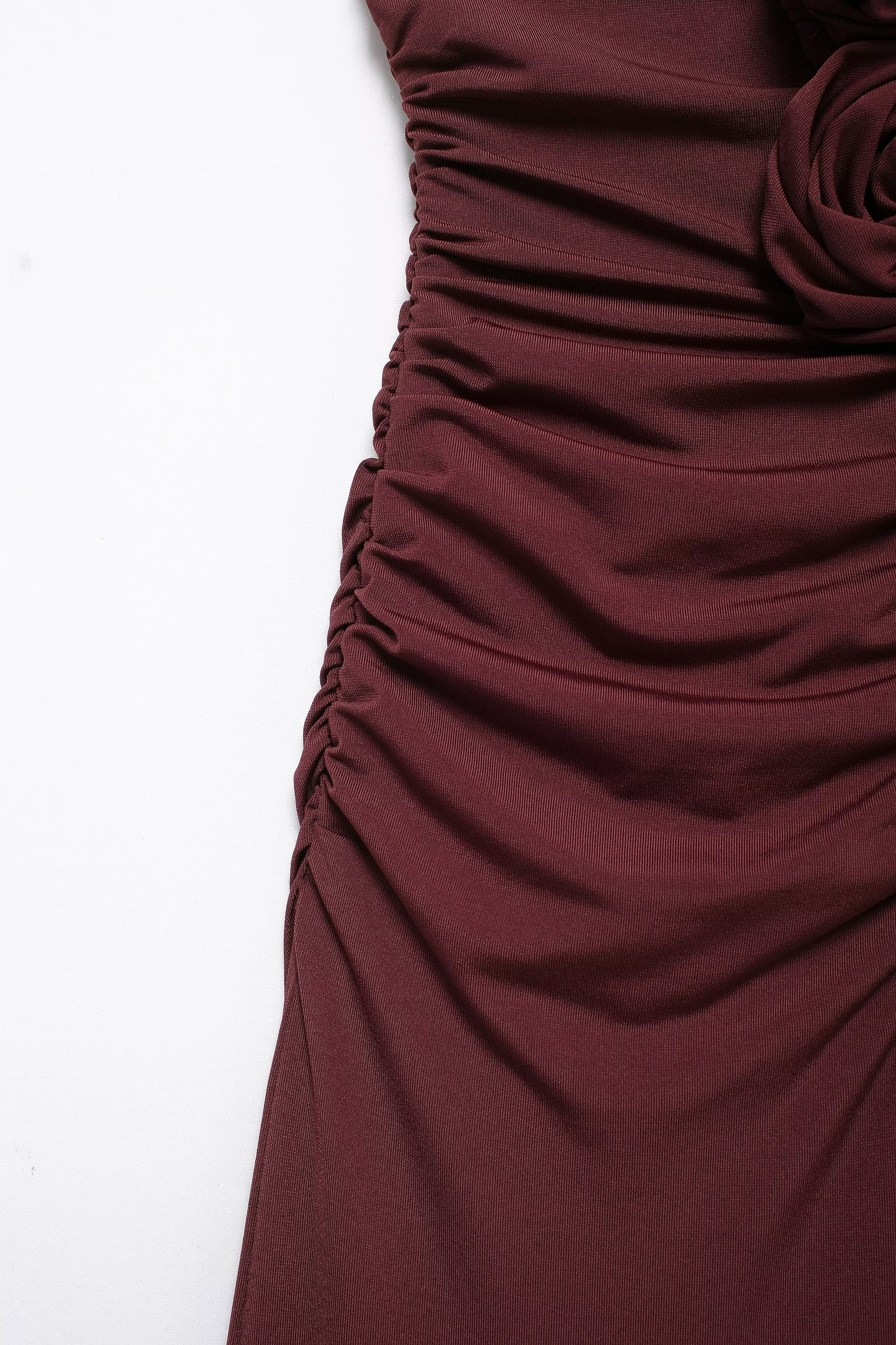 French Floral Decoration V Neck Midi Dress