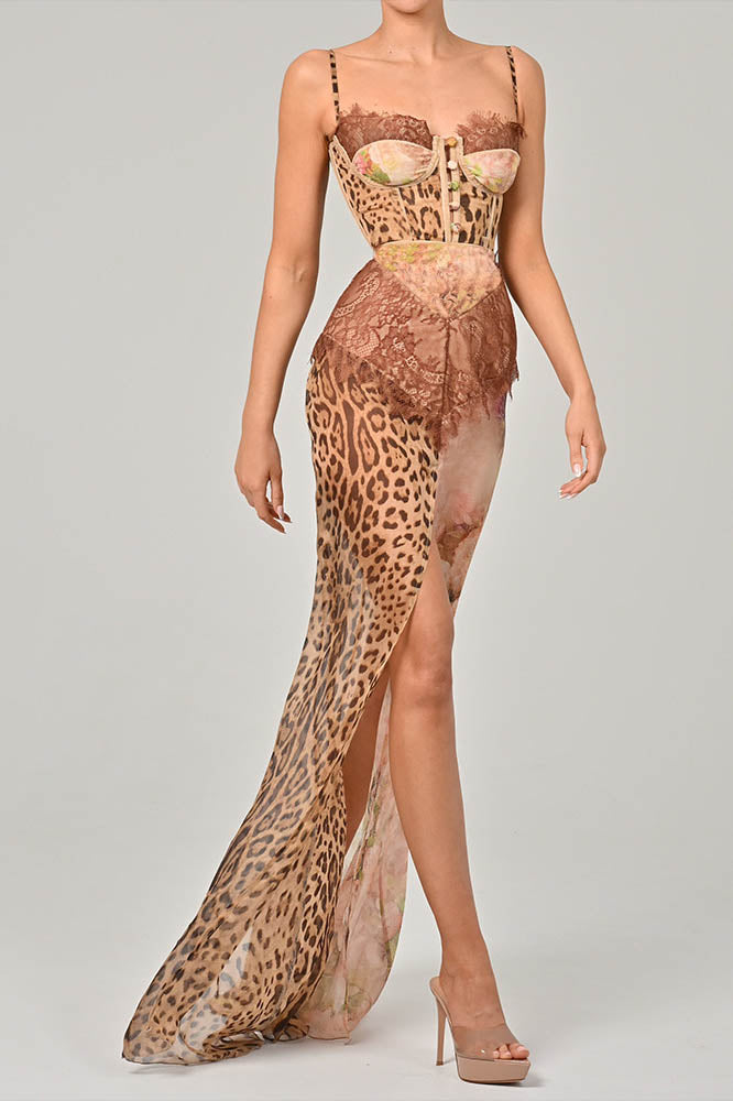 Whispers of the Wild ¨C Waist-Tied Maxi Dres
