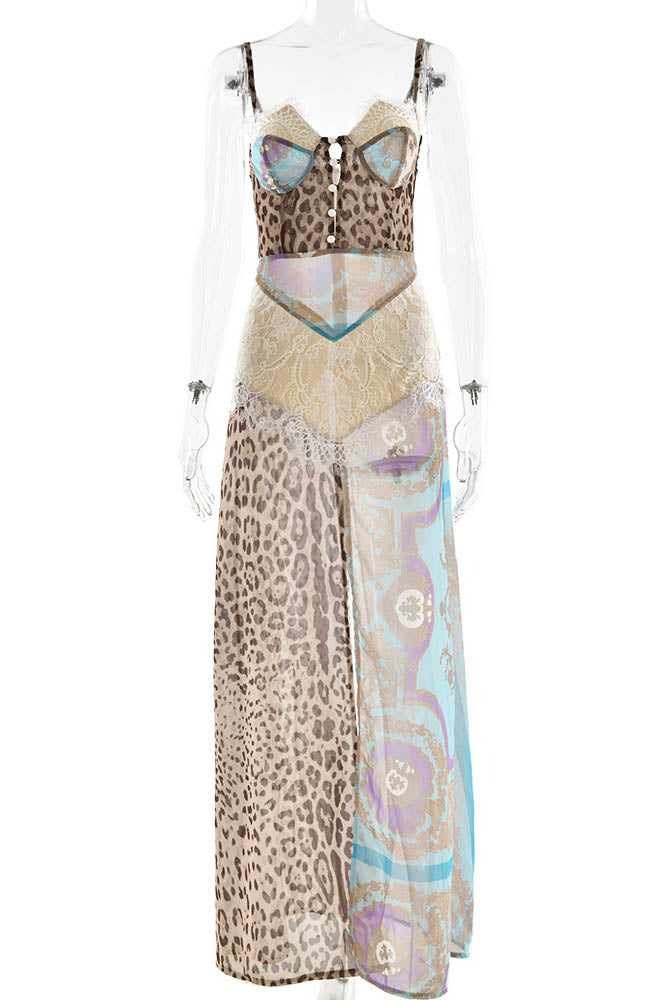 Whispers of the Wild ¨C Waist-Tied Maxi Dres