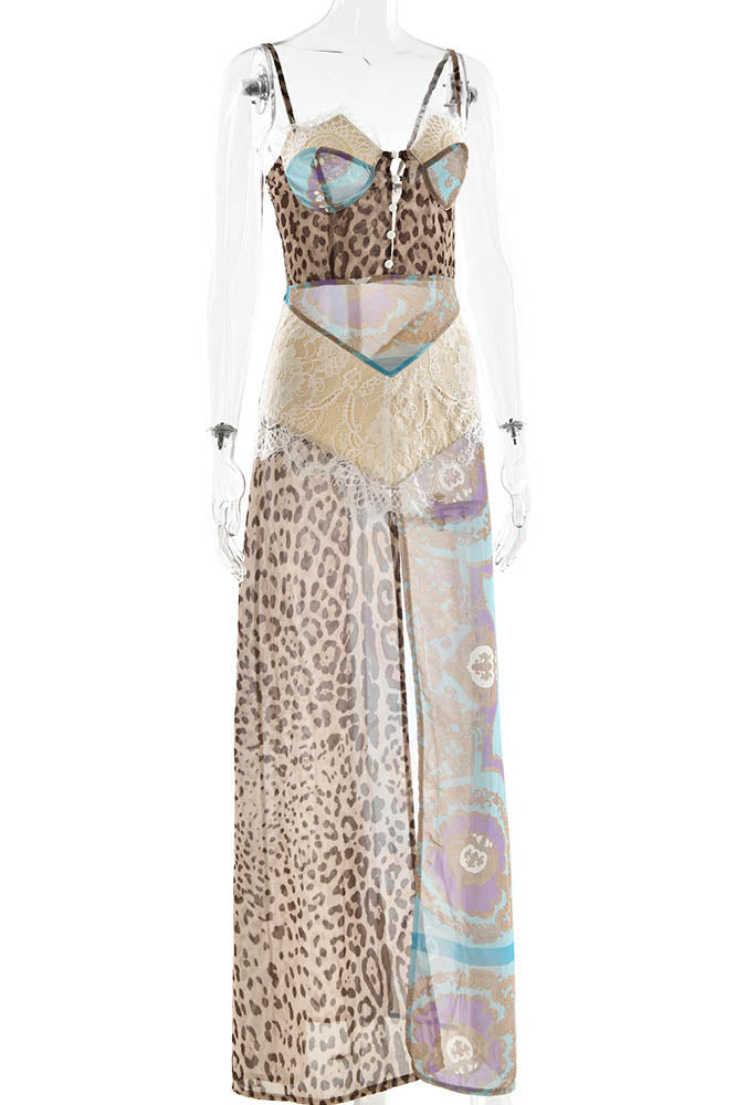 Whispers of the Wild ¨C Waist-Tied Maxi Dres