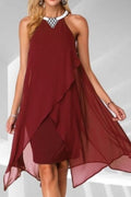 Fashion Street Solid Patchwork O Neck Pencil Skirt Dresses(4 Colors)