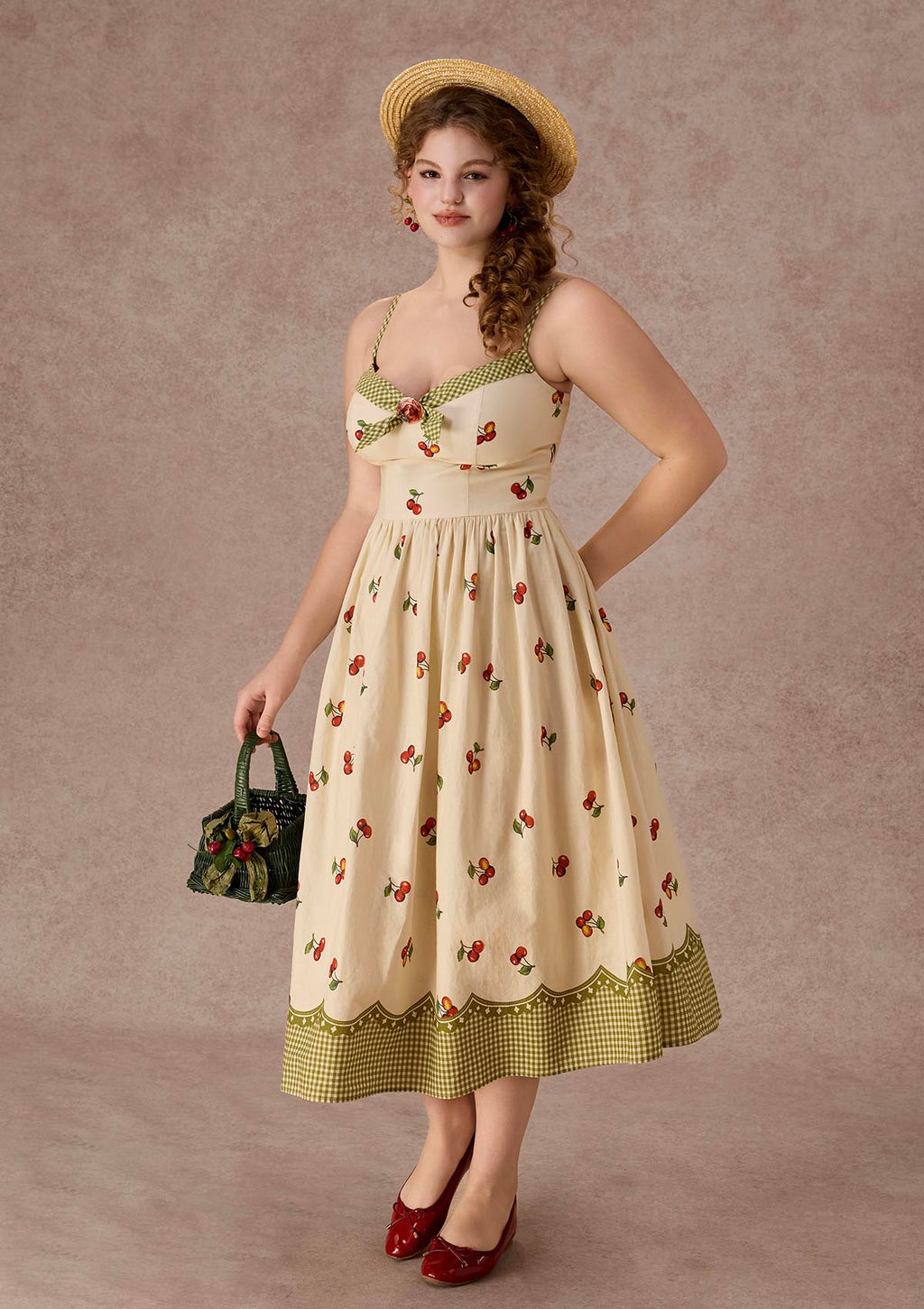 Curve&Plus Wild Cherry Dress(Long)