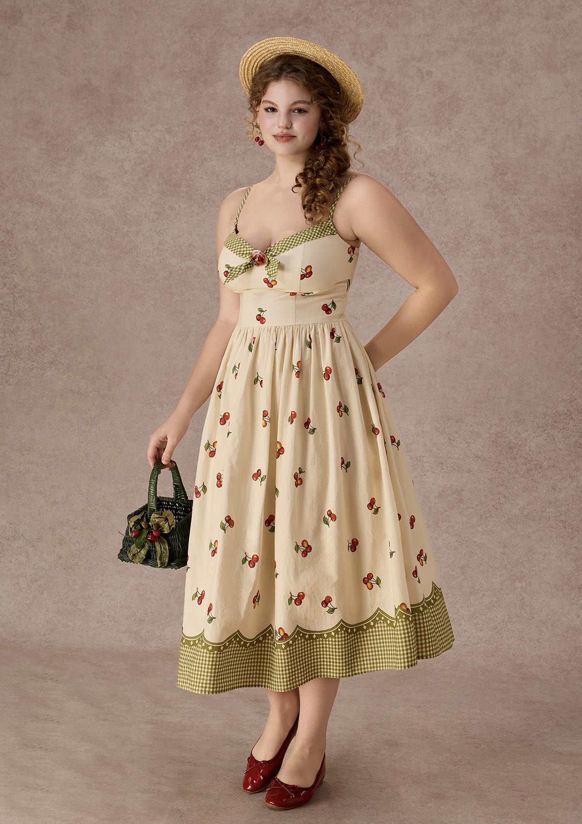 Curve&Plus Wild Cherry Dress(Long)
