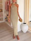 Scarf Knitted Midi Dress