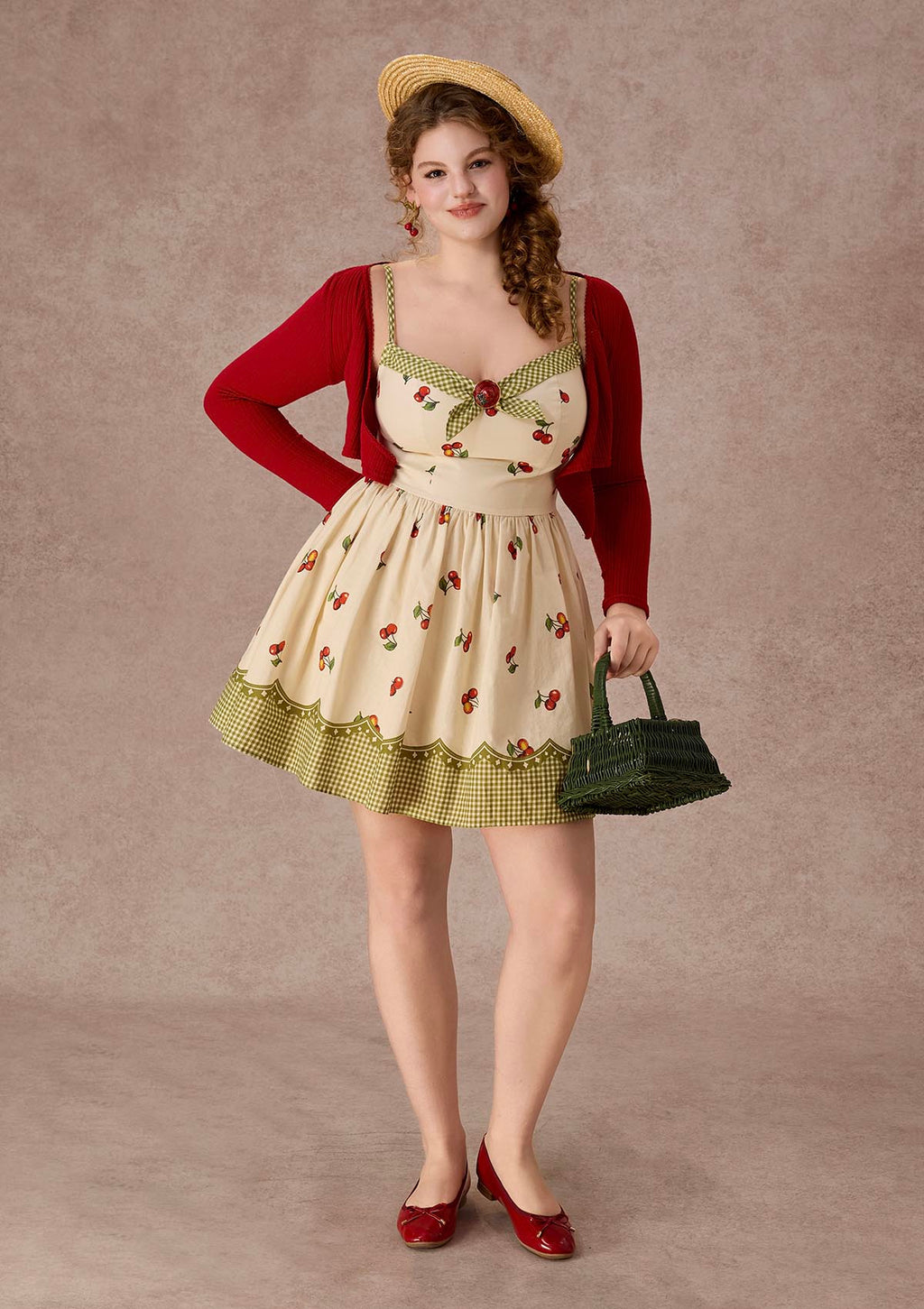 Curve&Plus Wild Cherry Dress(Short)