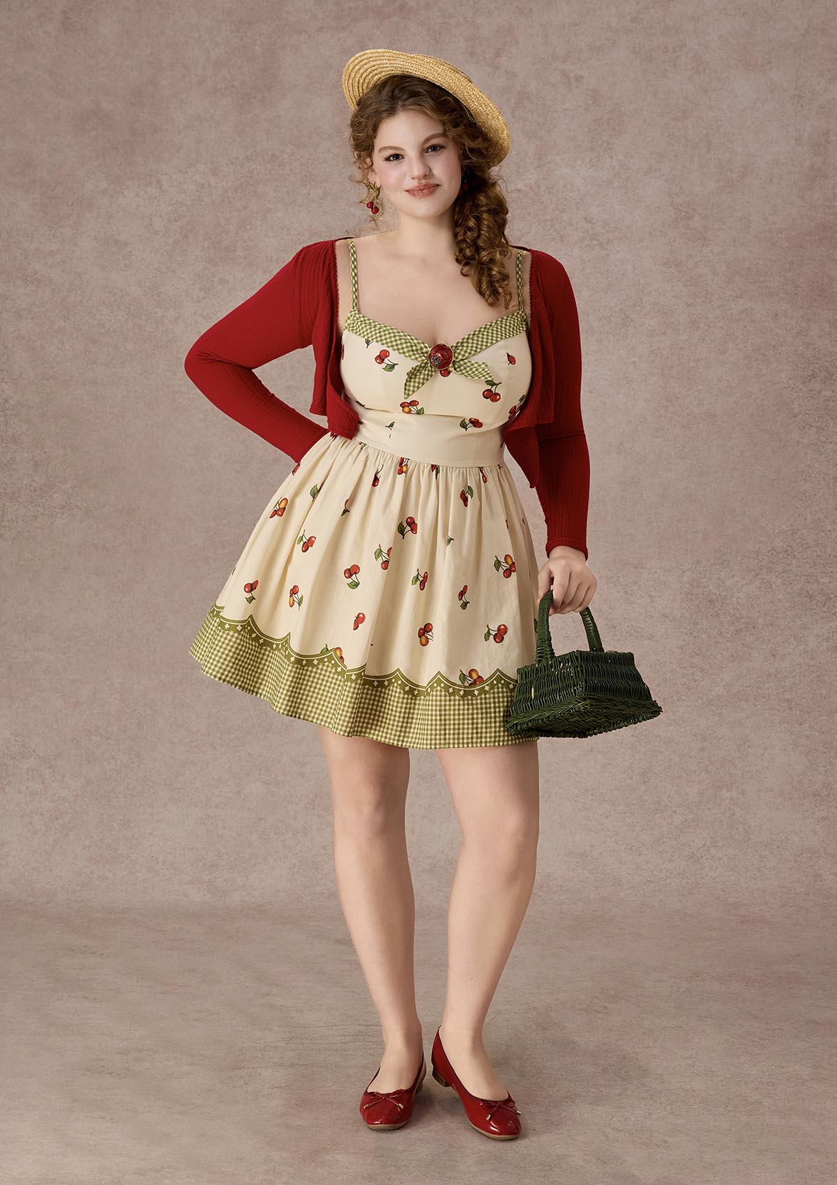 Curve&Plus Wild Cherry Dress(Short)