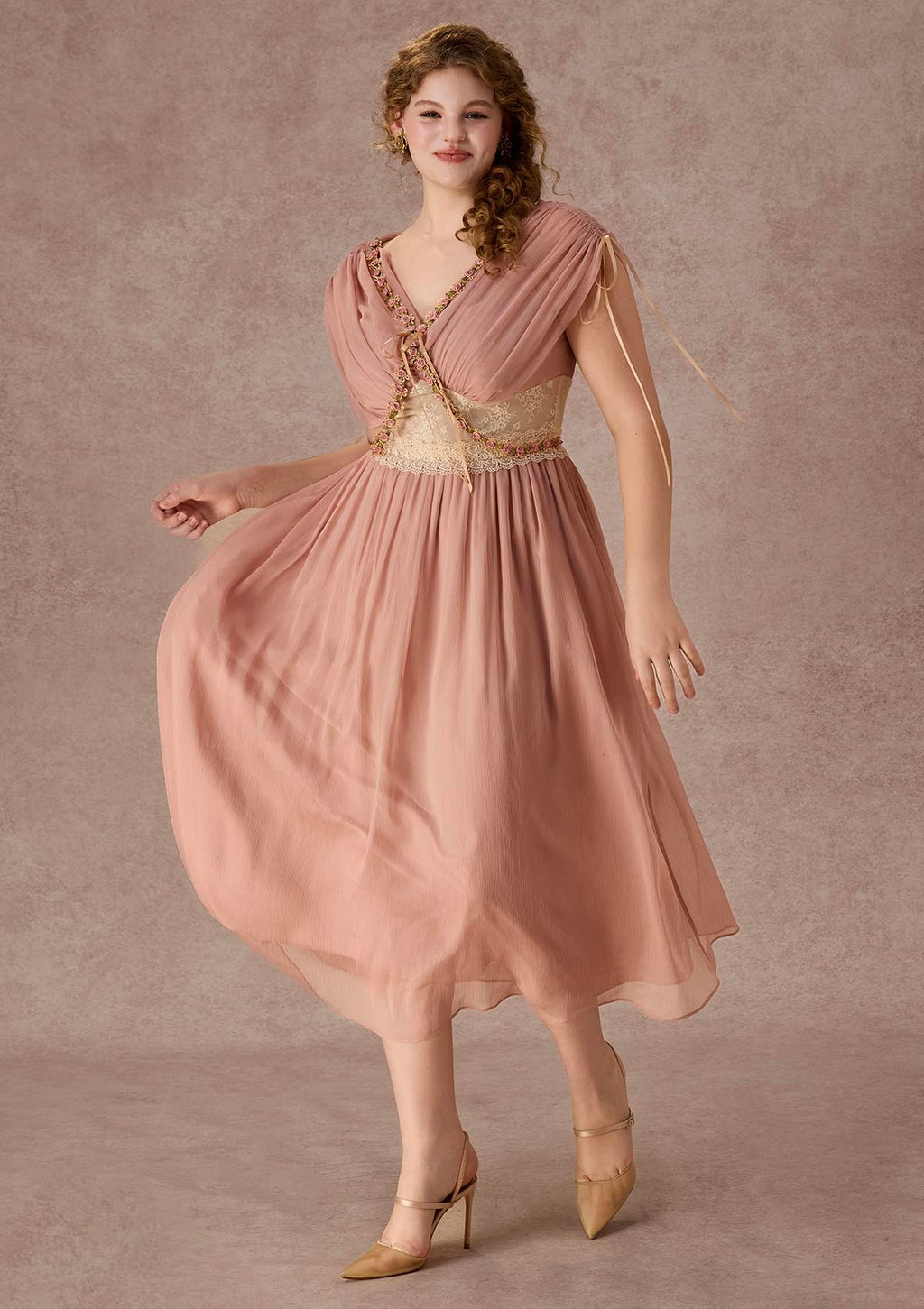 Curve&Plus Rose Olive Dress