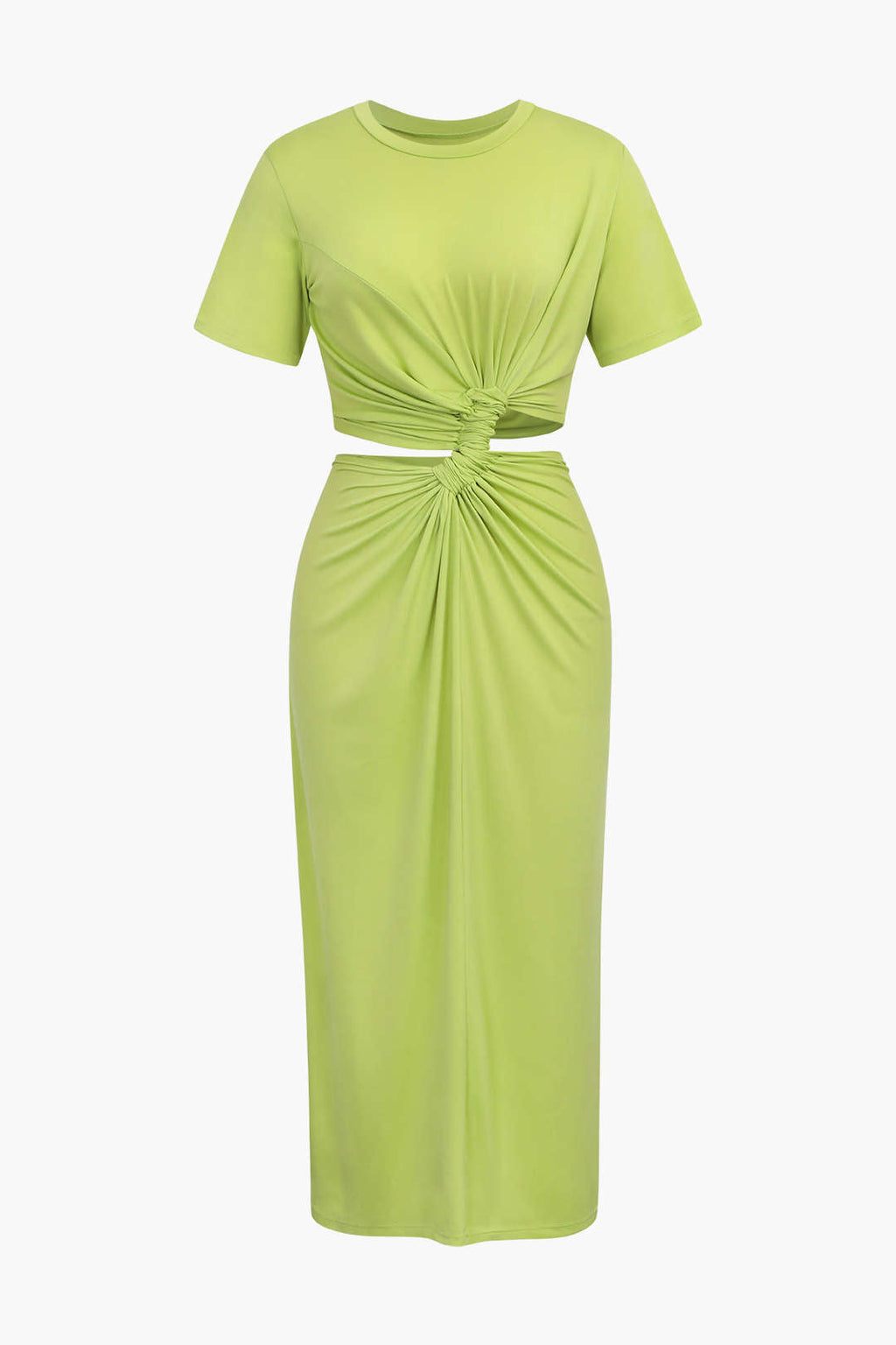 Twist Front Cut Out Midi Dress