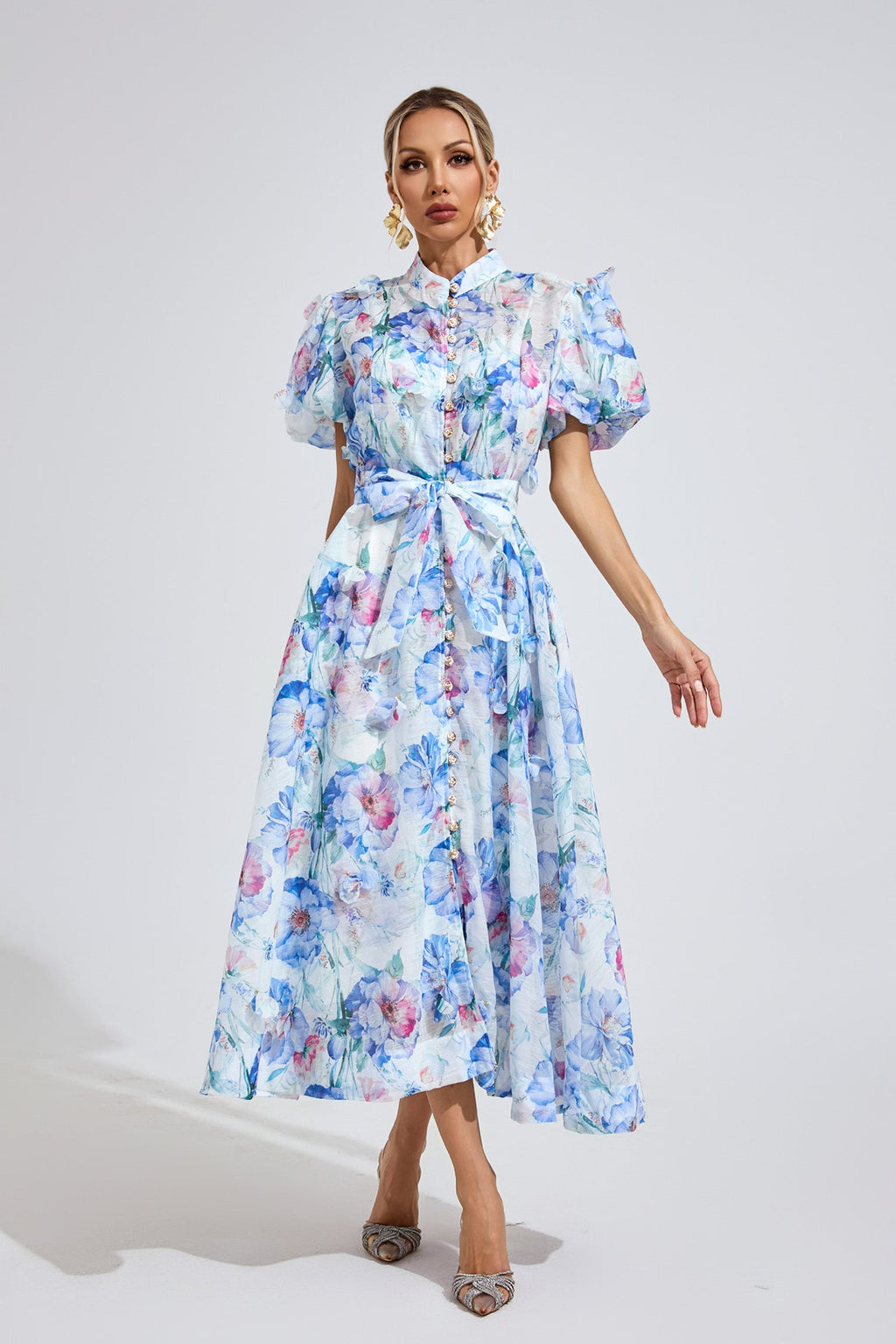 Dawson Cambridge Blue Corset Midi Dress