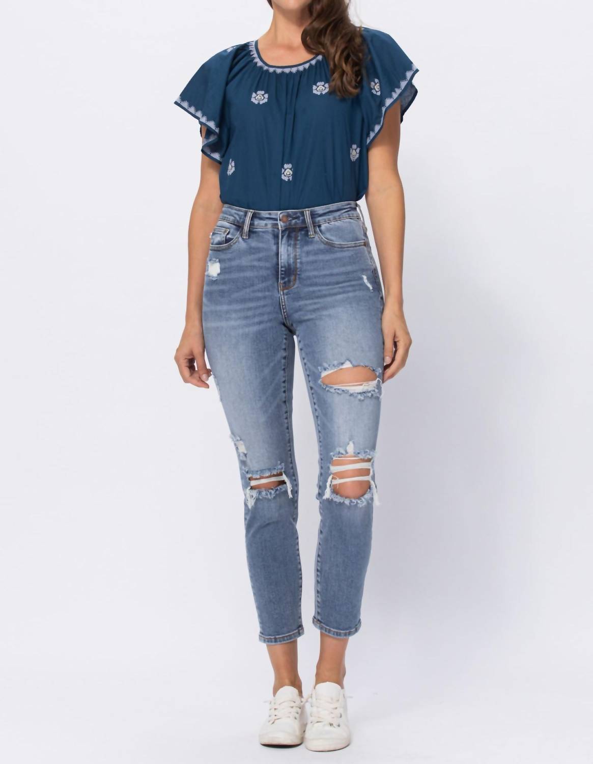 Judy Blue - High Rise Destroyed Slim Fit Jeans