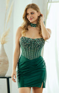 JOAN MINI DRESS - STRAPLESS CORSET COCKTAIL DRESS & CHOKER