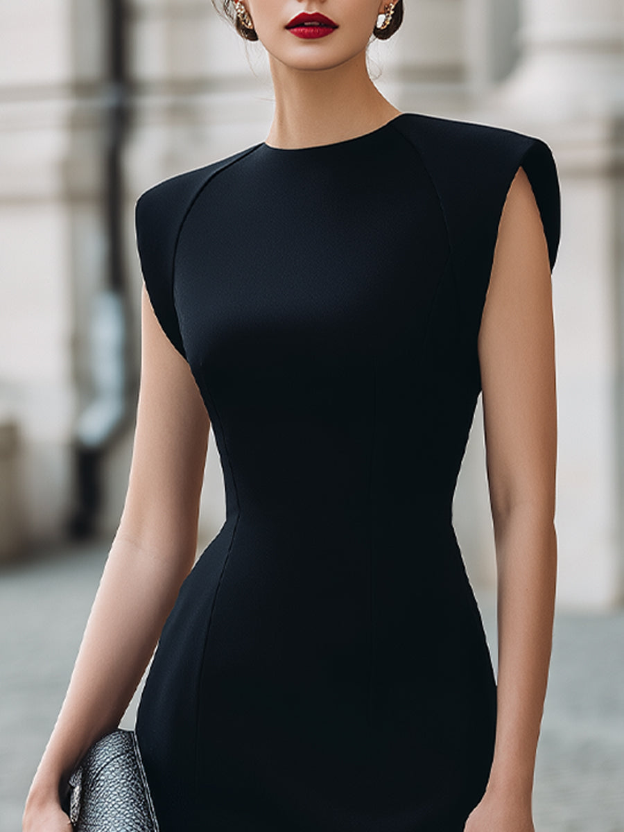Cap Sleeve Sculpted Bodycon Midi Dress