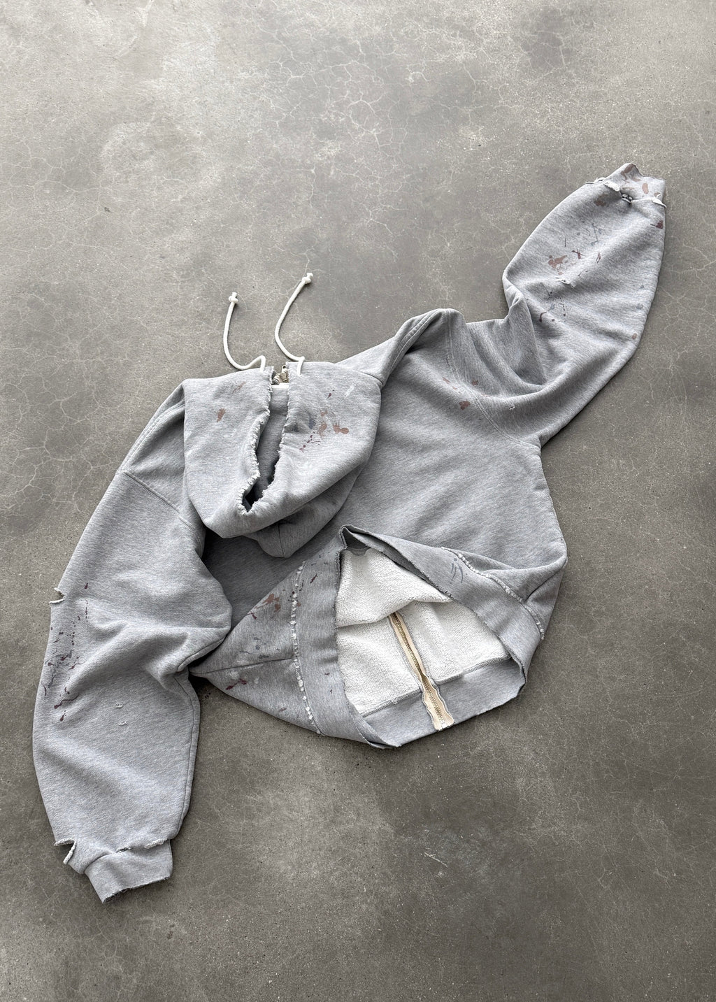 WATCH-PEEKER ZIP-UP HOODIE - HEATHER GREY