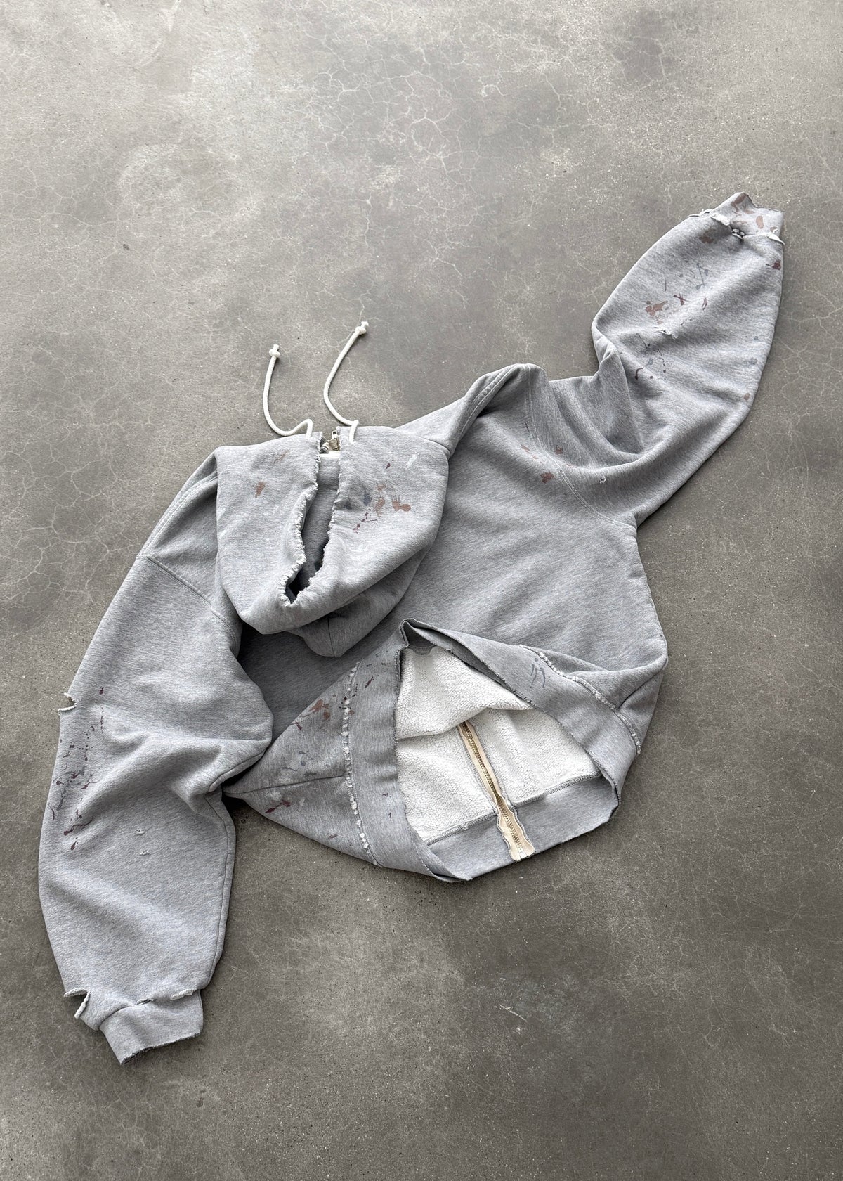 WATCH-PEEKER ZIP-UP HOODIE - HEATHER GREY