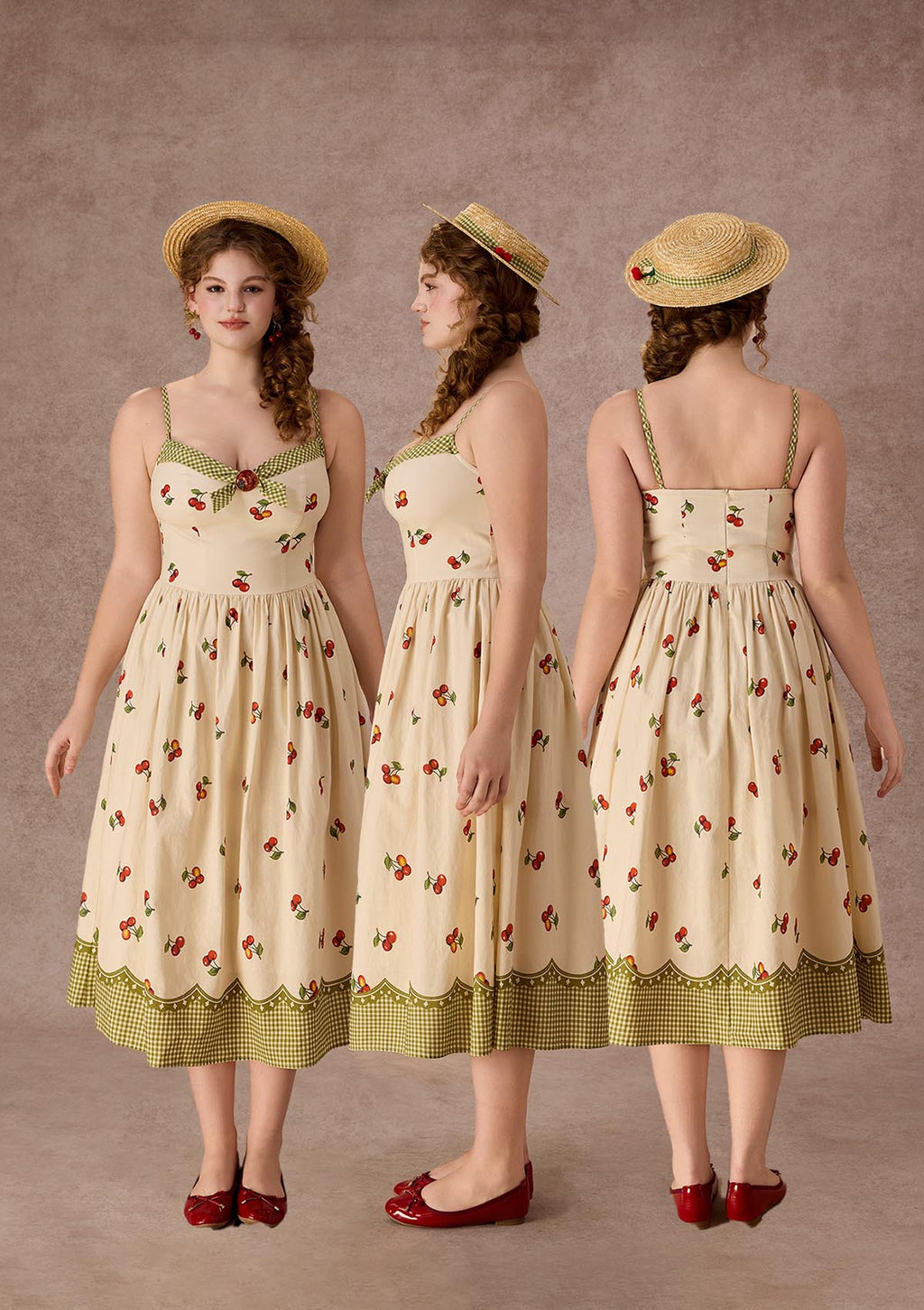 Curve&Plus Wild Cherry Dress(Long)