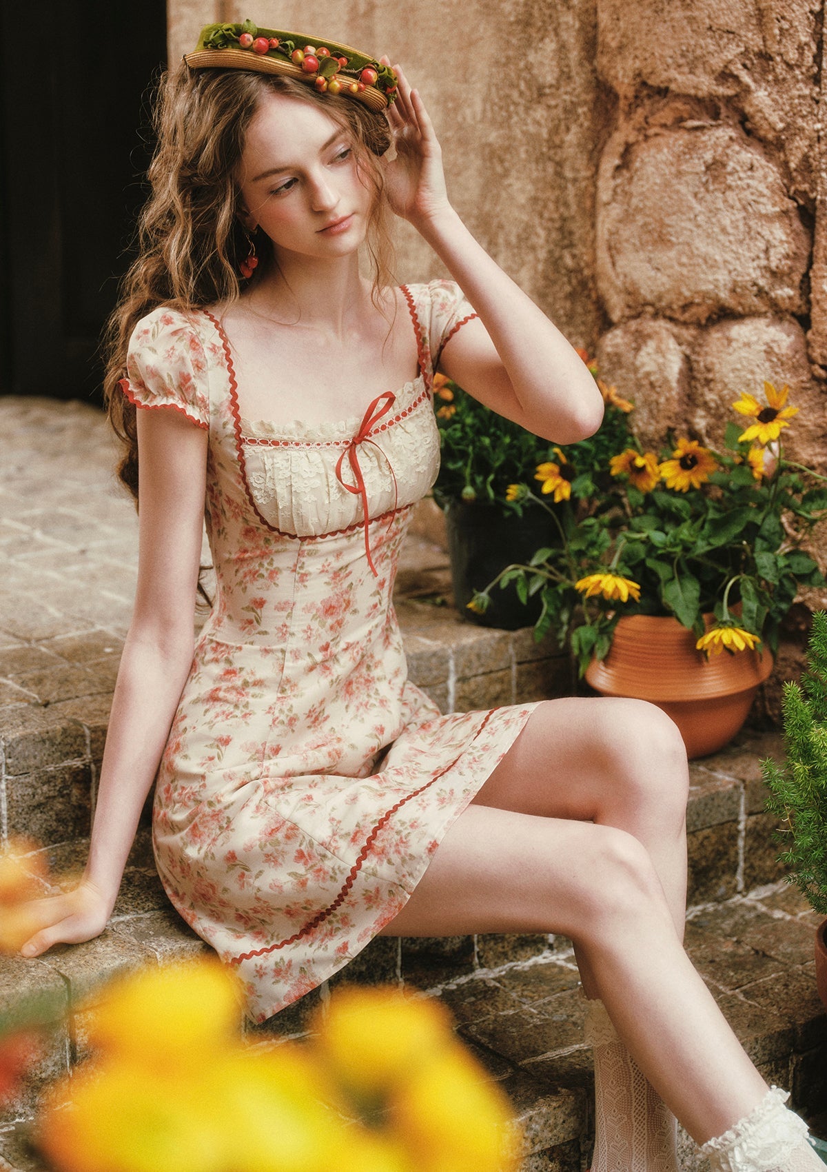 Crimson Berry Rose Dress