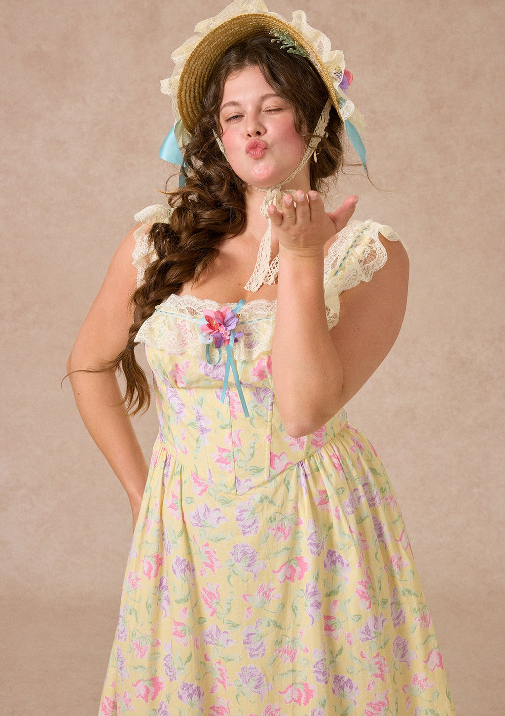 Curve&Plus Honey Tea Garden Dress