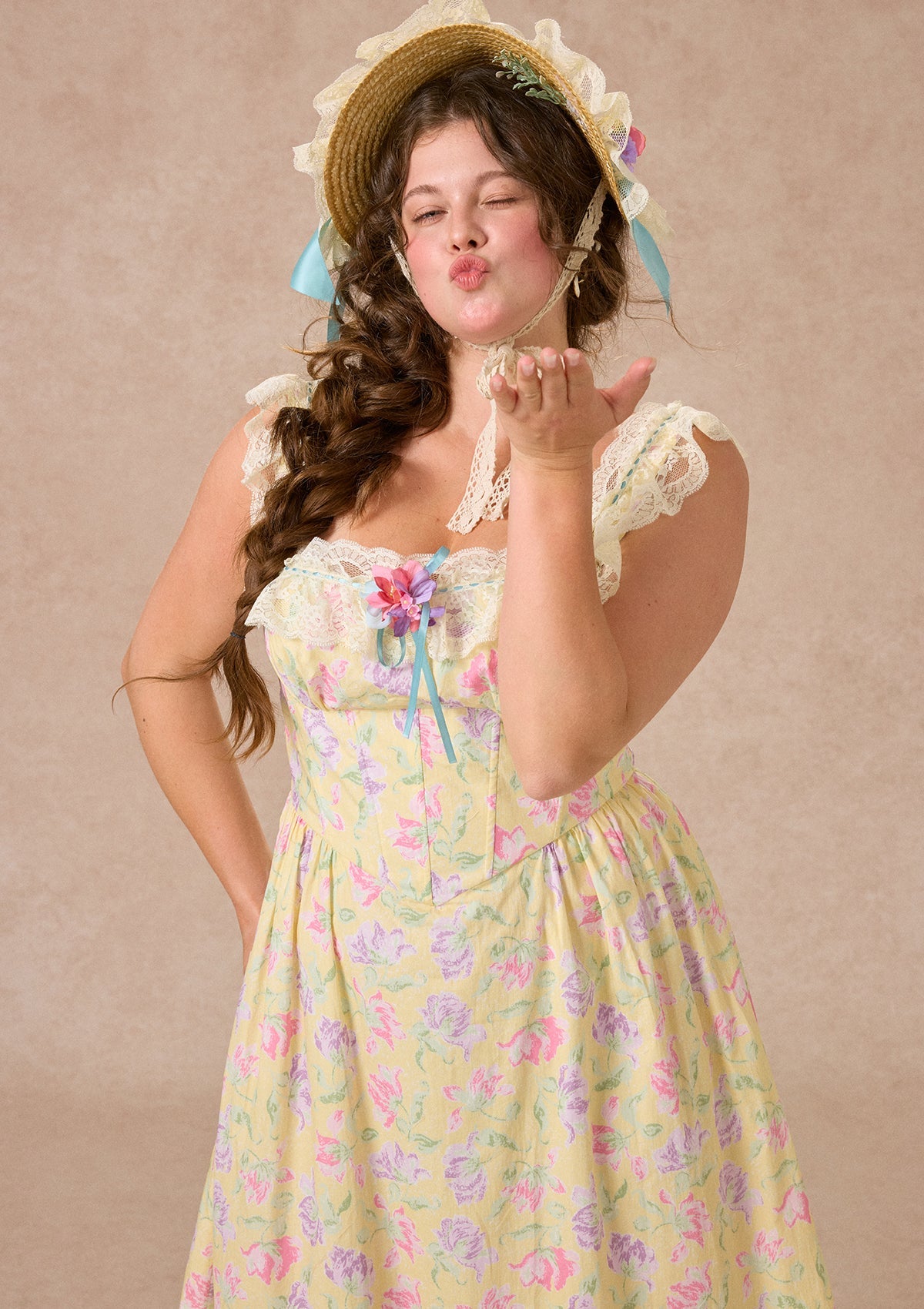 Curve&Plus Honey Tea Garden Dress