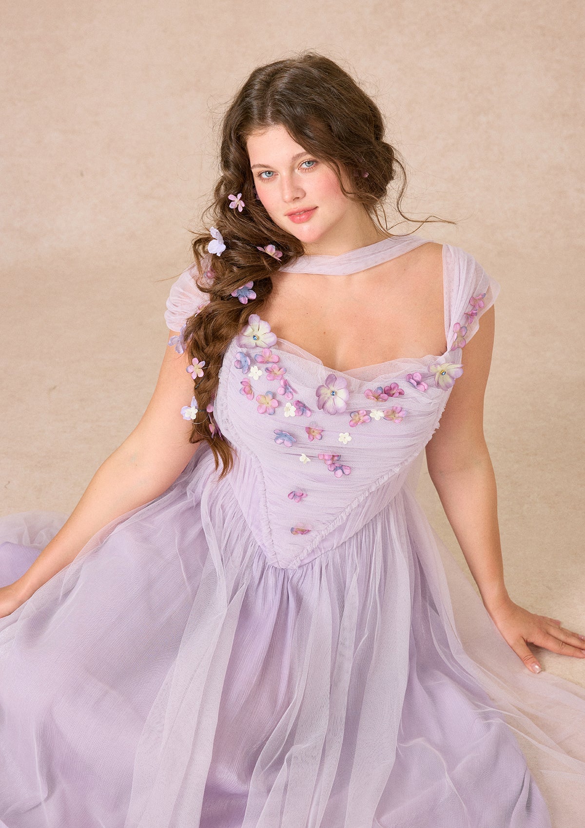 Curve&Plus Ode to Purple Iris Dress