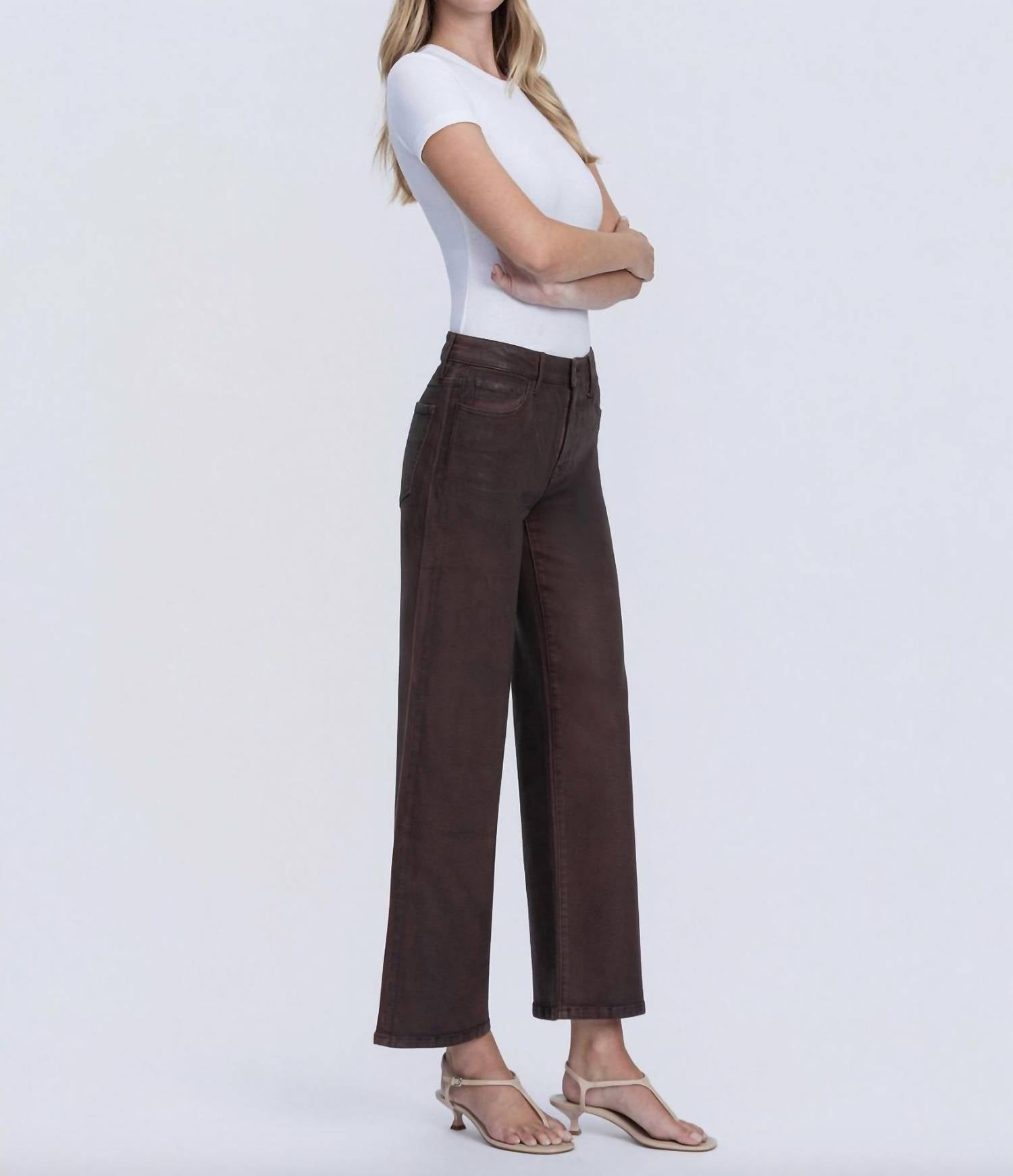 Flying Monkey - High Rise Coated Wide Leg Jeans