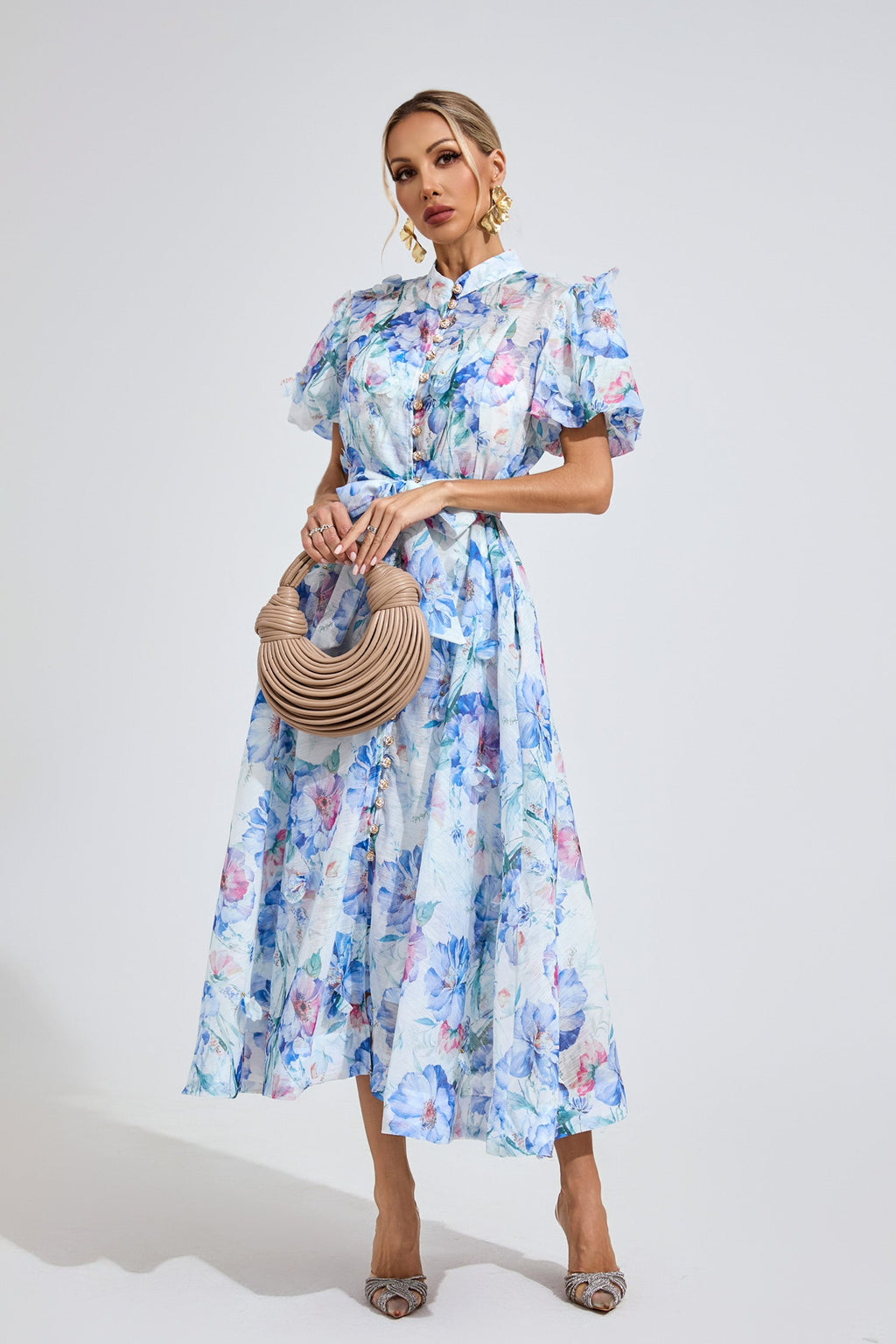 Dawson Cambridge Blue Corset Midi Dress