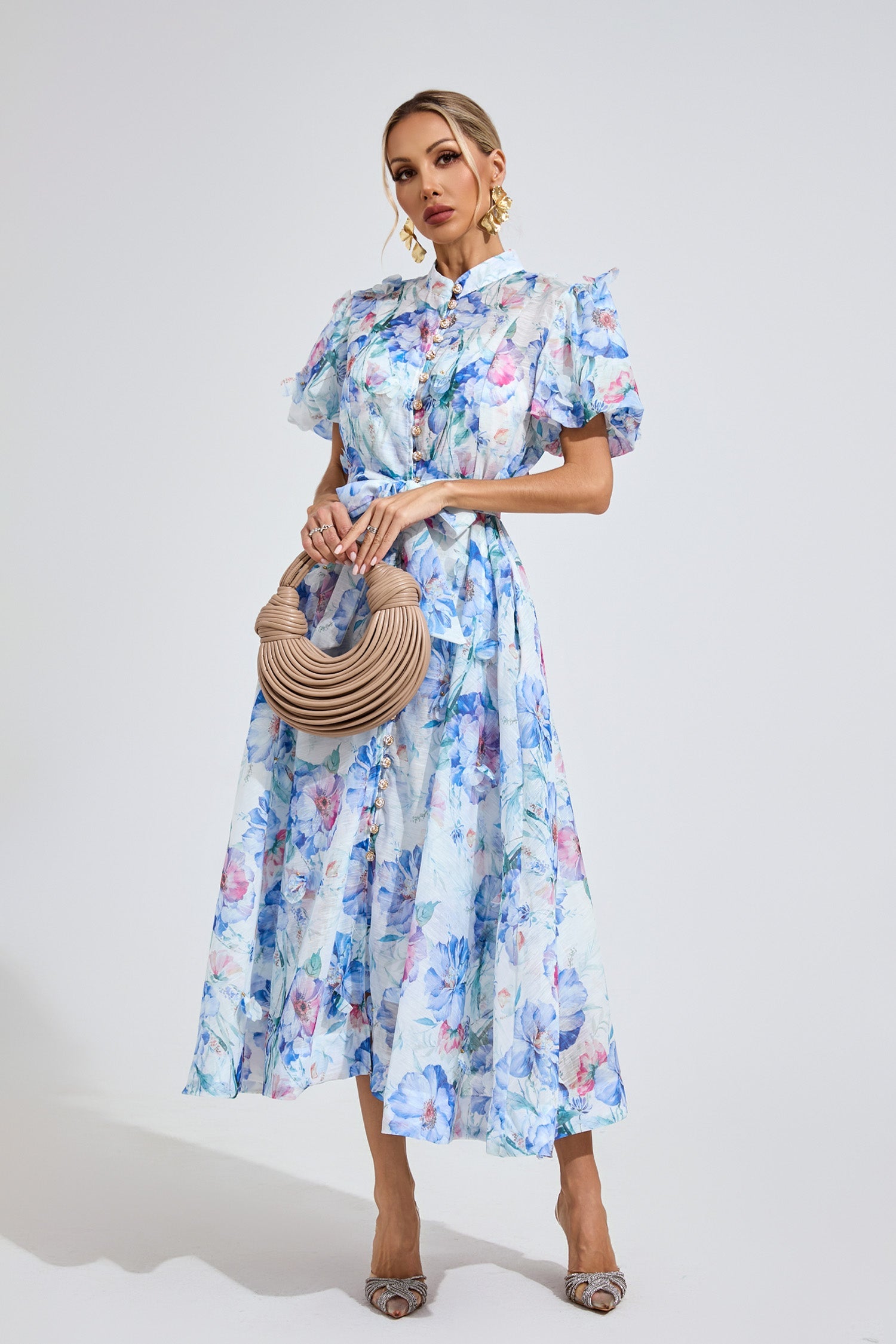 Dawson Cambridge Blue Corset Midi Dress
