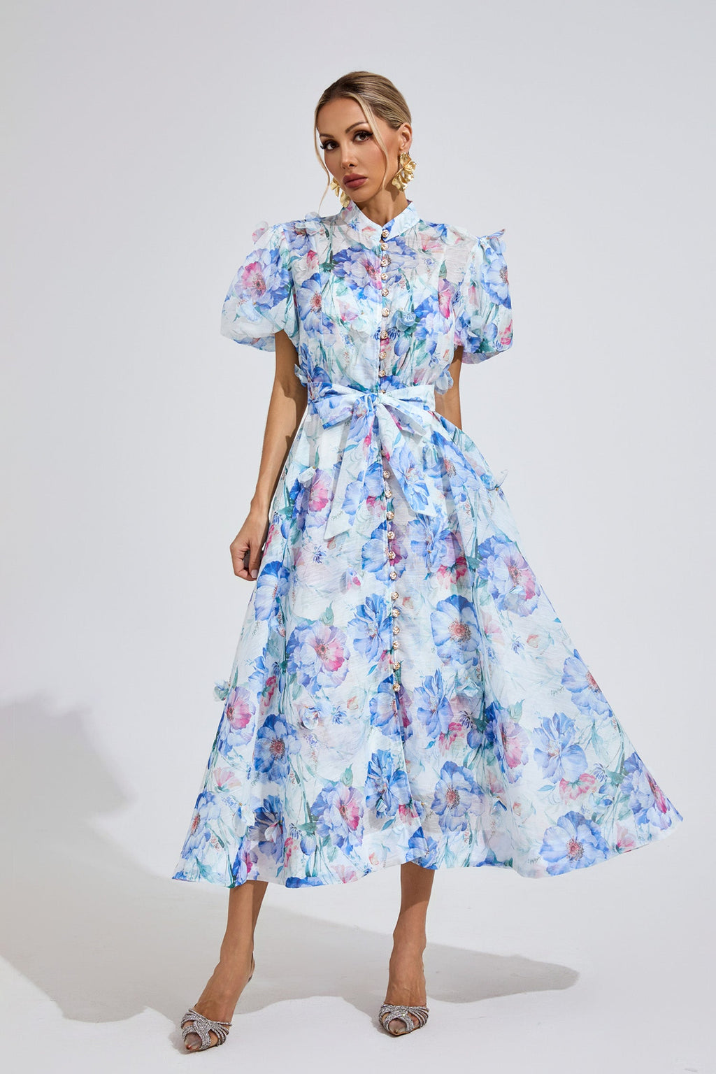 Dawson Cambridge Blue Corset Midi Dress