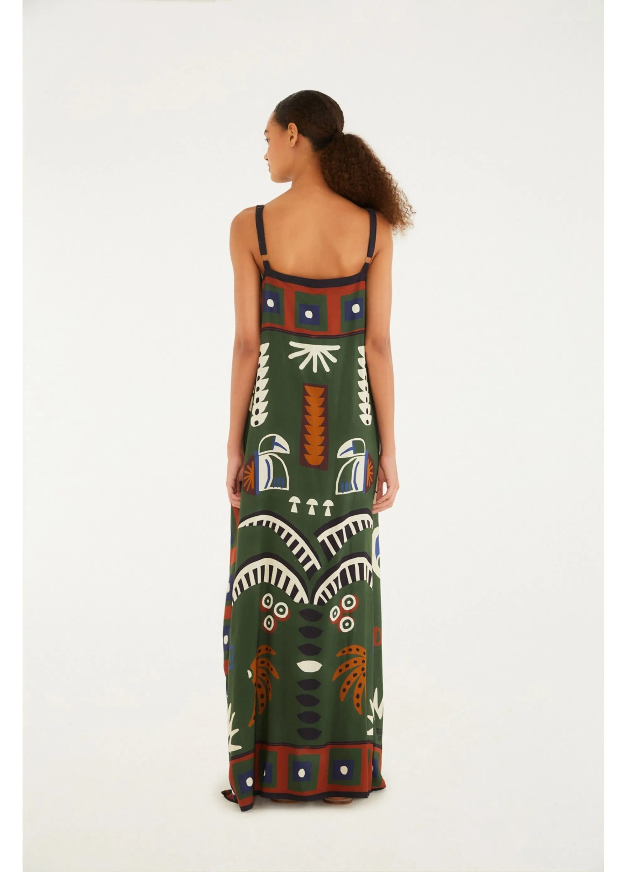 Scarf Print Midi Dress