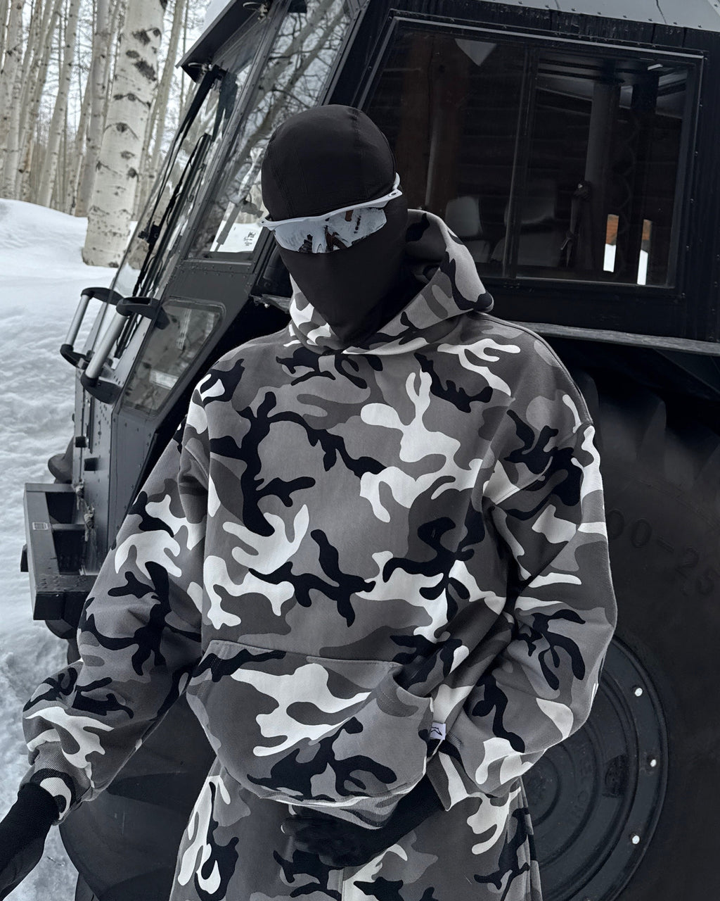 HOODIE - SNOW CAMO
