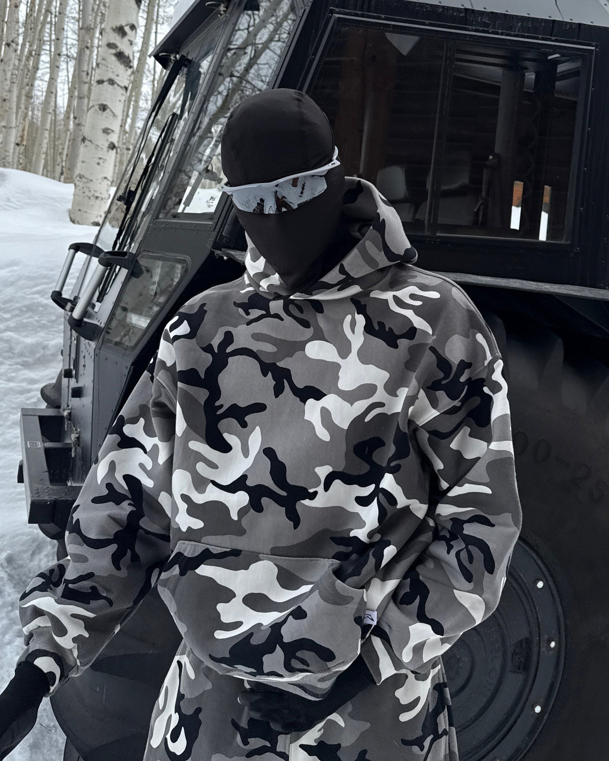 HOODIE - SNOW CAMO
