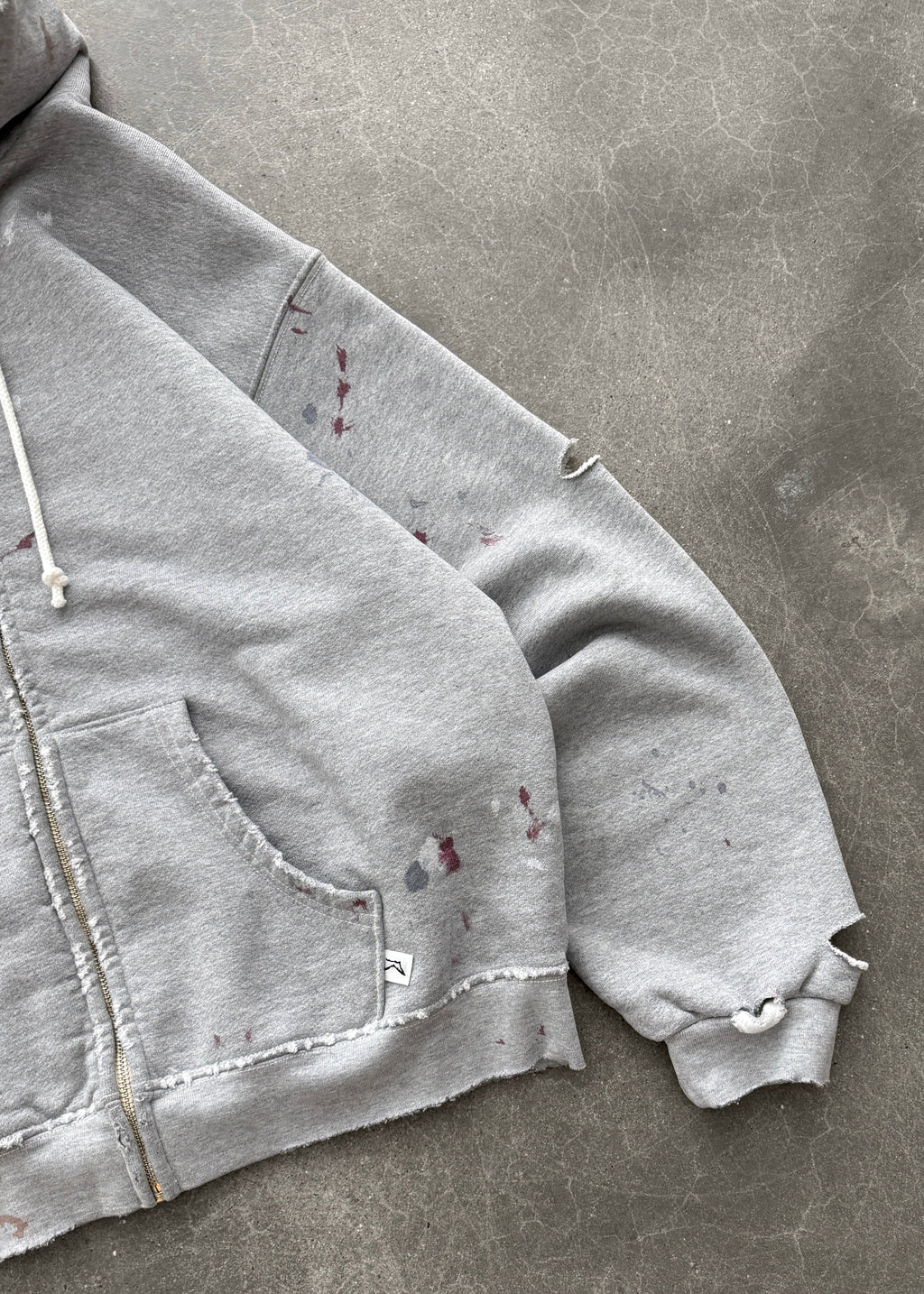 WATCH-PEEKER ZIP-UP HOODIE - HEATHER GREY