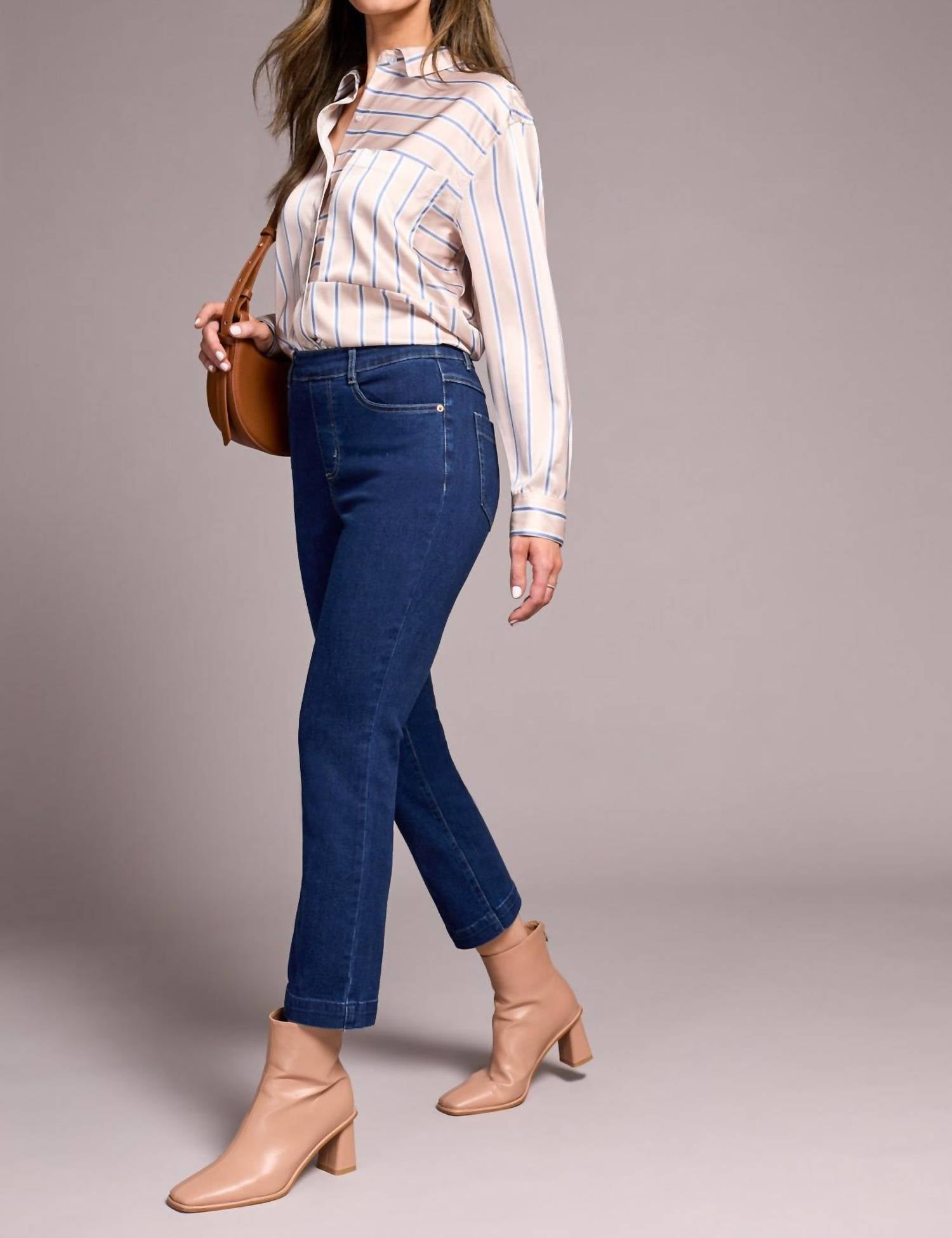 Tribal - Audrey Pull-on Crop Straight Jean
