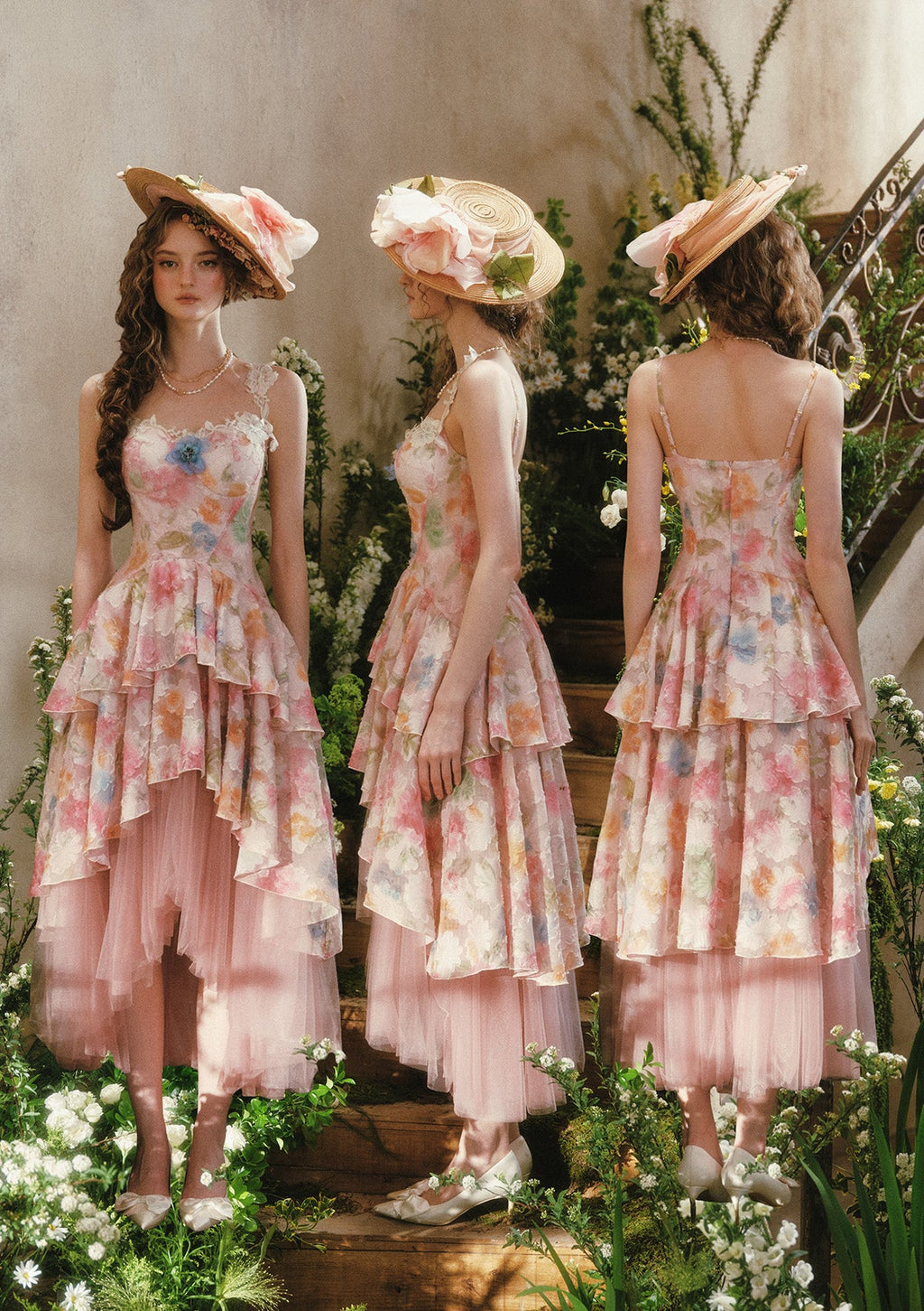Blazing Cloud Blossom Corset Dress