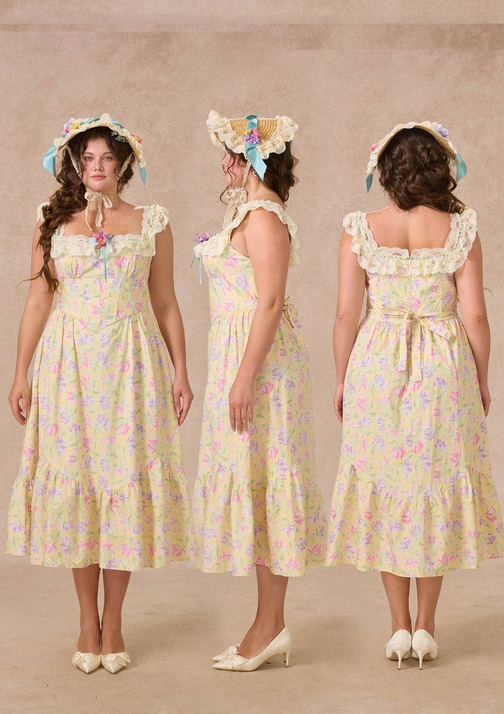 Curve&Plus Honey Tea Garden Dress