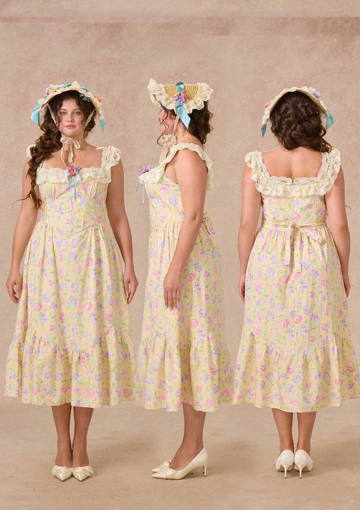 Curve&Plus Honey Tea Garden Dress