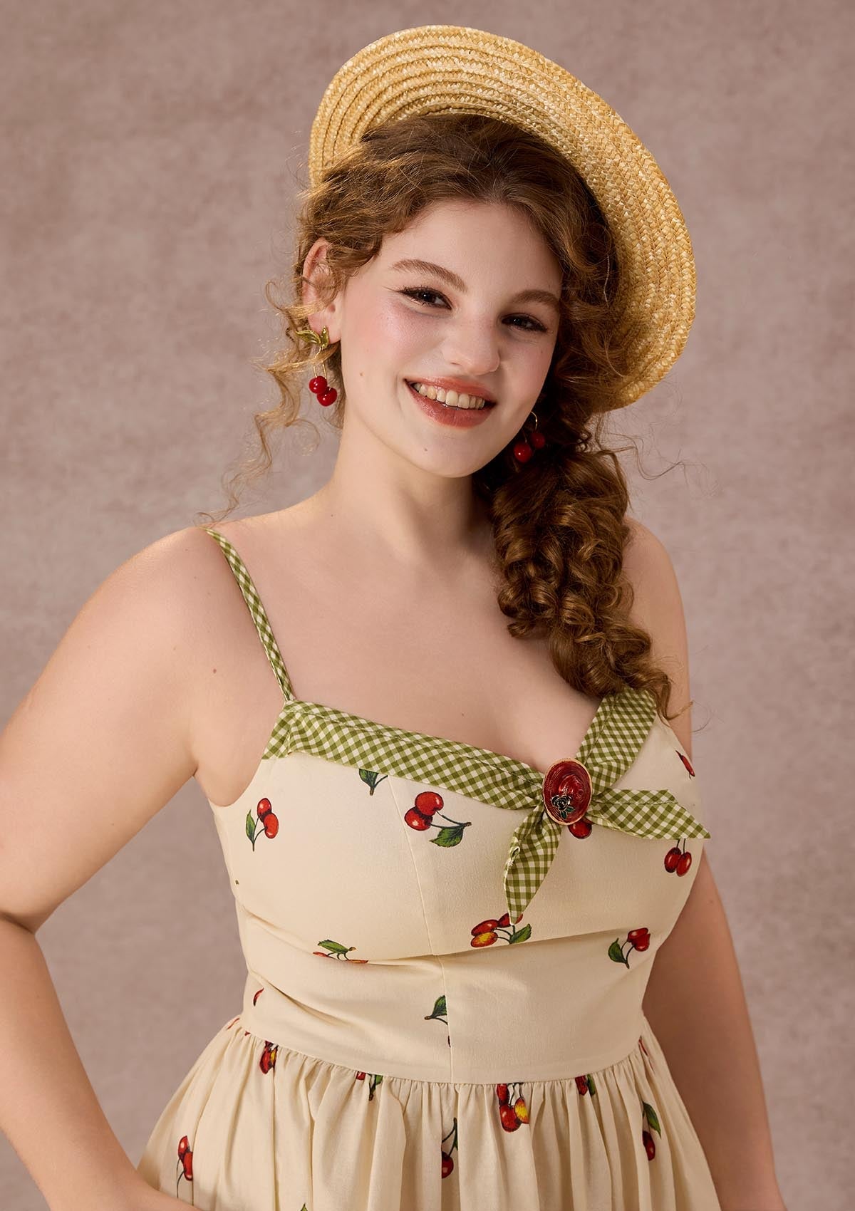 Curve&Plus Wild Cherry Dress(Long)