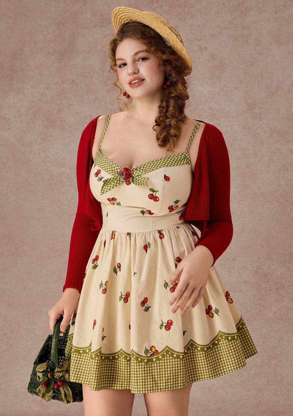 Curve&Plus Wild Cherry Dress(Short)
