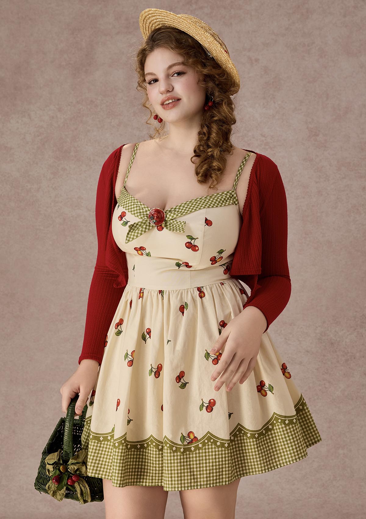Curve&Plus Wild Cherry Dress(Short)
