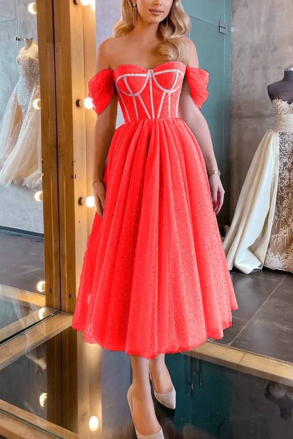 Fashionable swing evening dress
