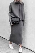 Elegant & Fashion Solid Color High Collar Two-piece Suit