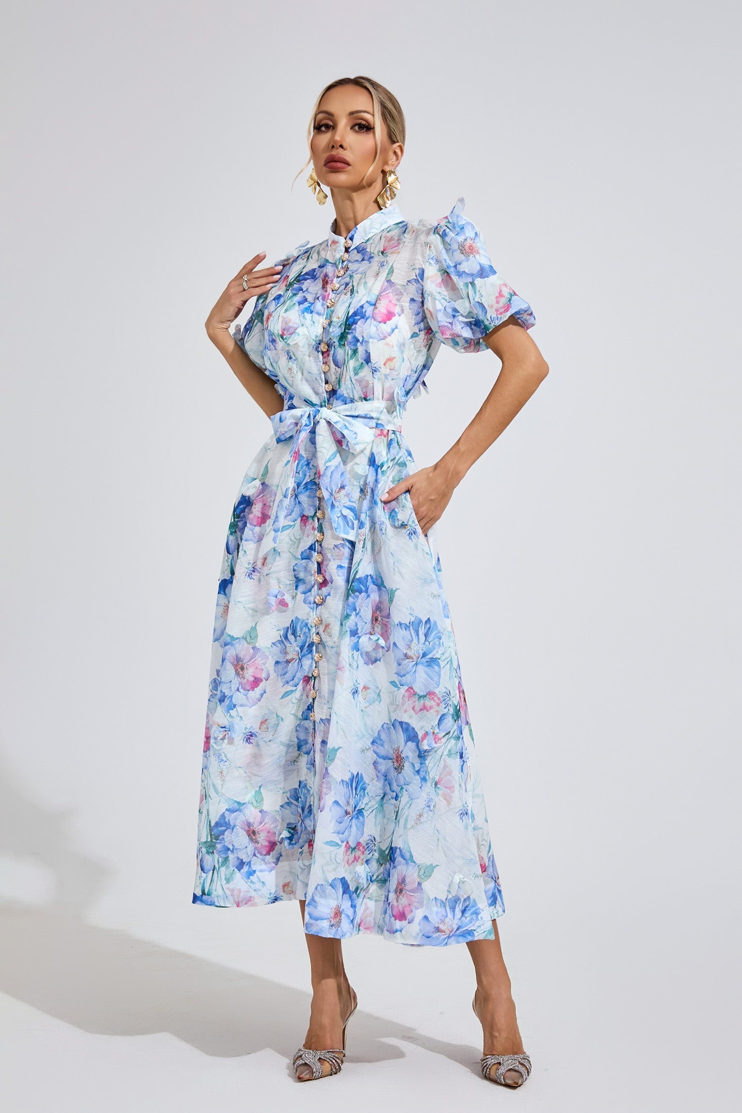 Dawson Cambridge Blue Corset Midi Dress