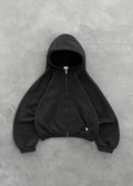 ZIP-UP HOODIE - BLACK