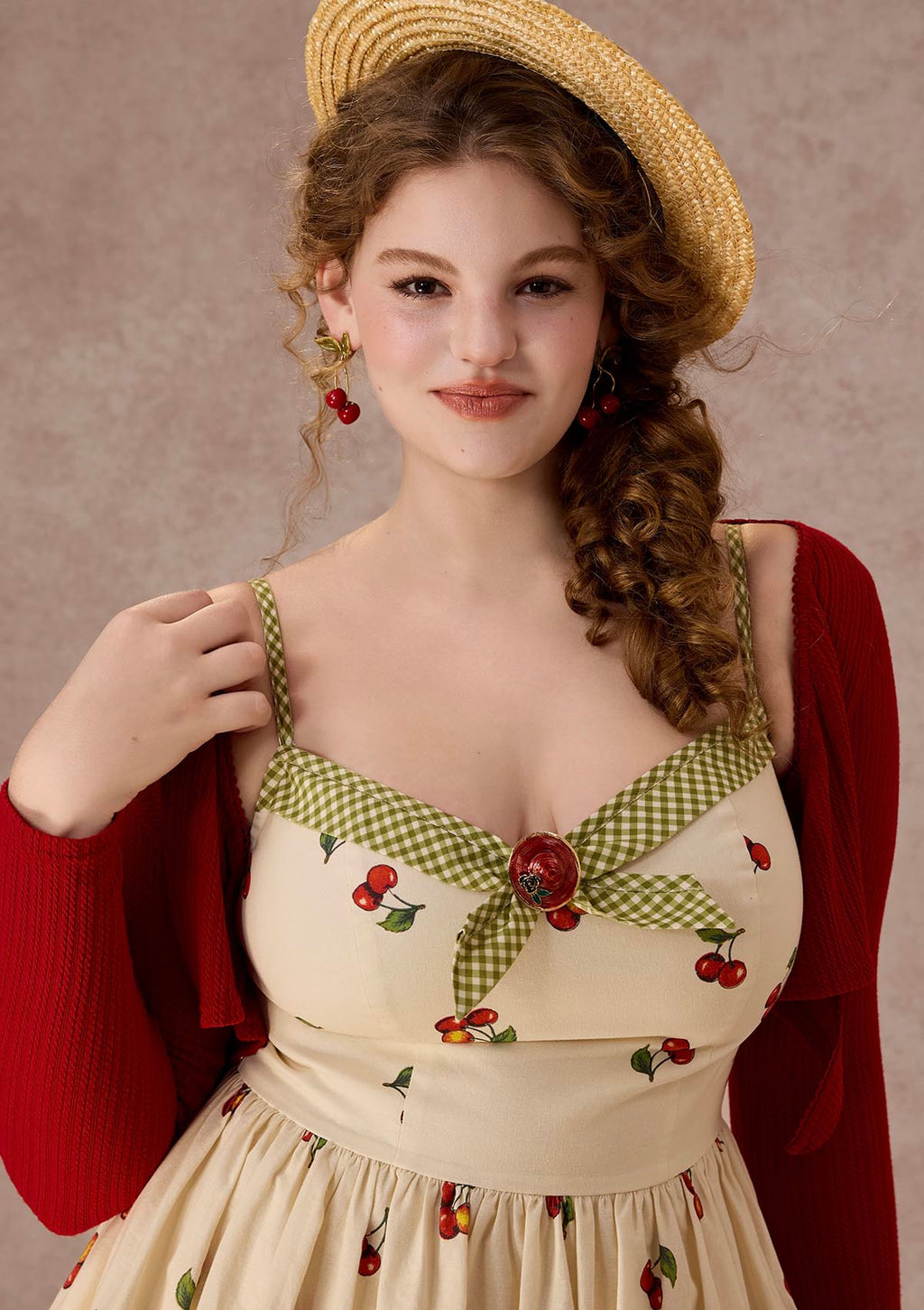 Curve&Plus Wild Cherry Dress(Short)