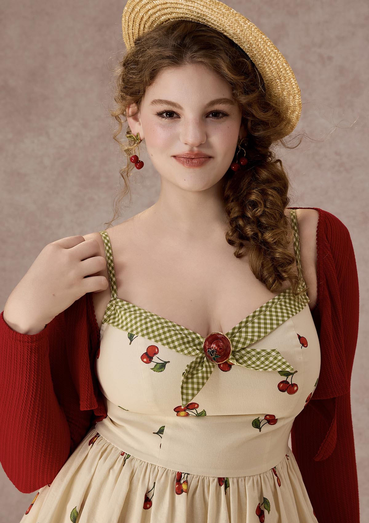 Curve&Plus Wild Cherry Dress(Short)